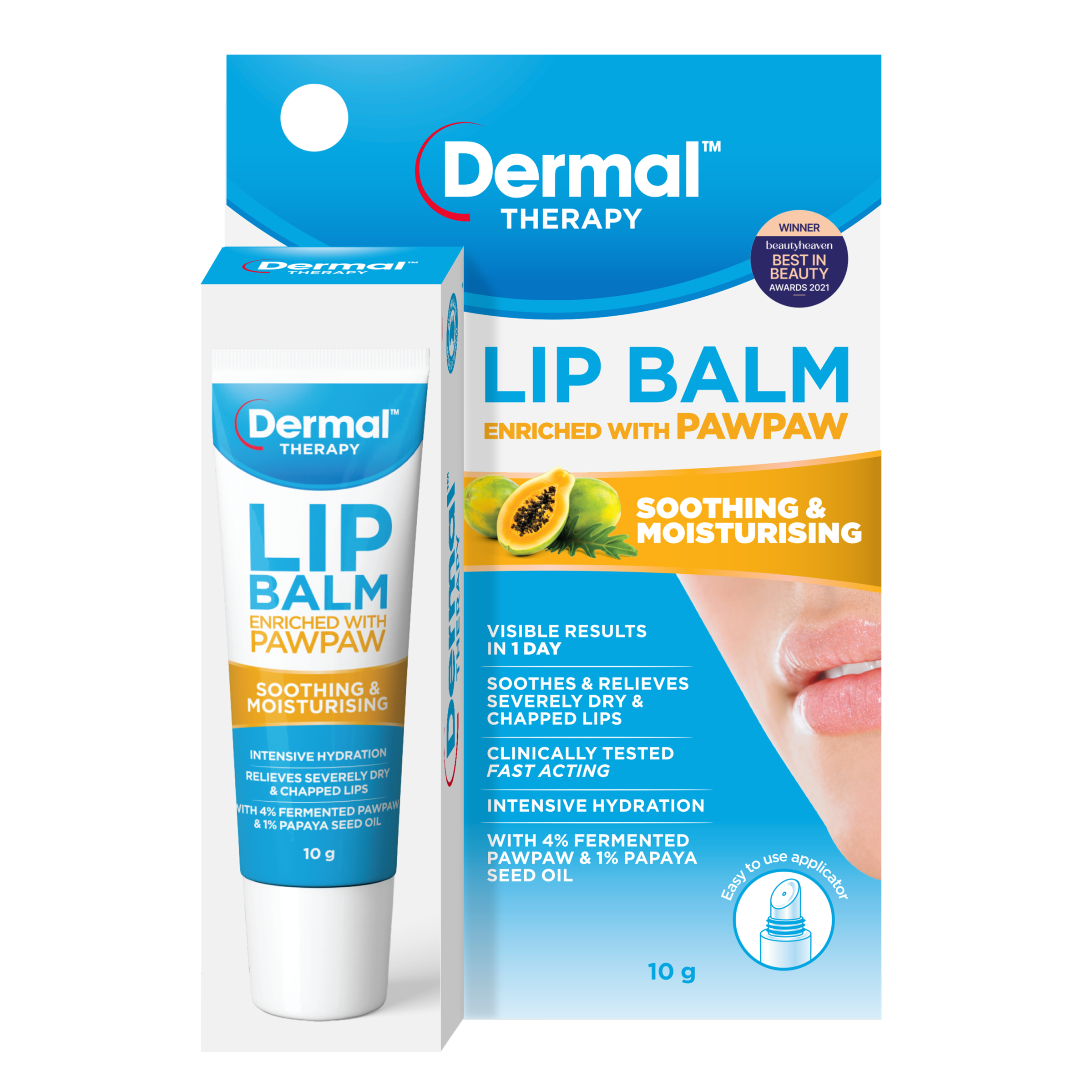 DERMAL THERAPY LIP BALM TUBE PAW PAW 10G