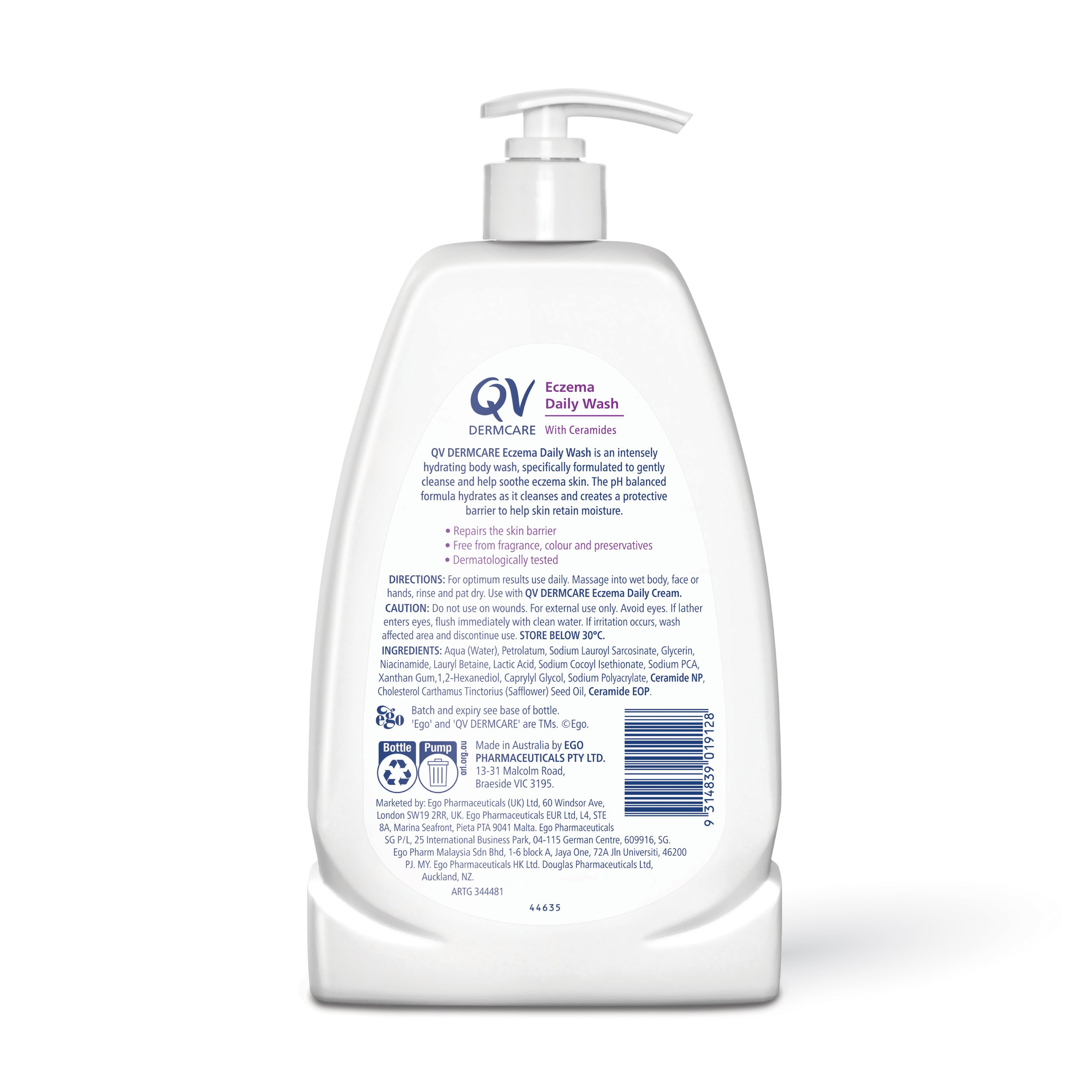 EGO QV DERMCARE ECZEMA DAILY WASH 1KG - Image 2