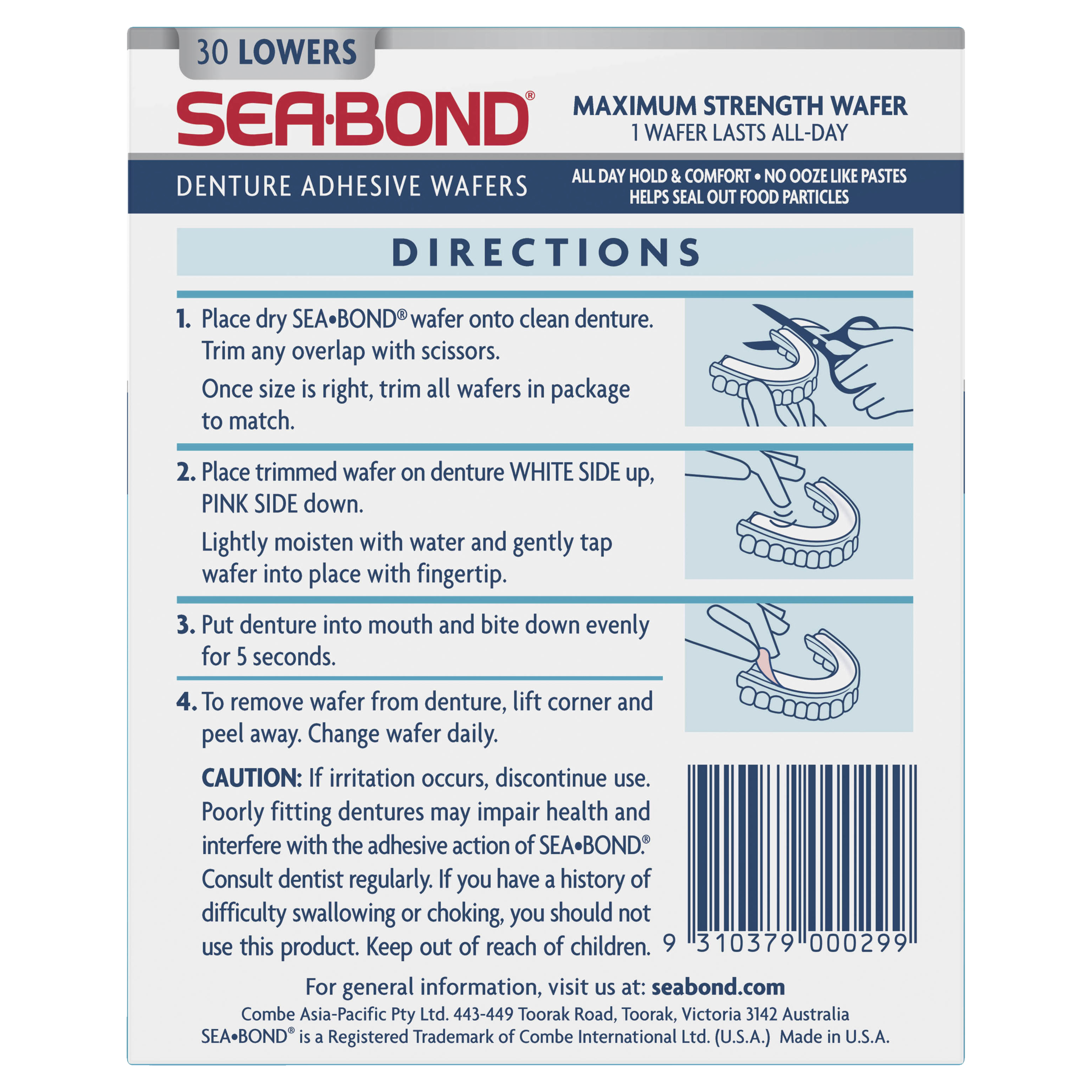 Sea Bond SEA-BOND DENTURE ADHESIVE LOWER STRIPS 30 - Image 4