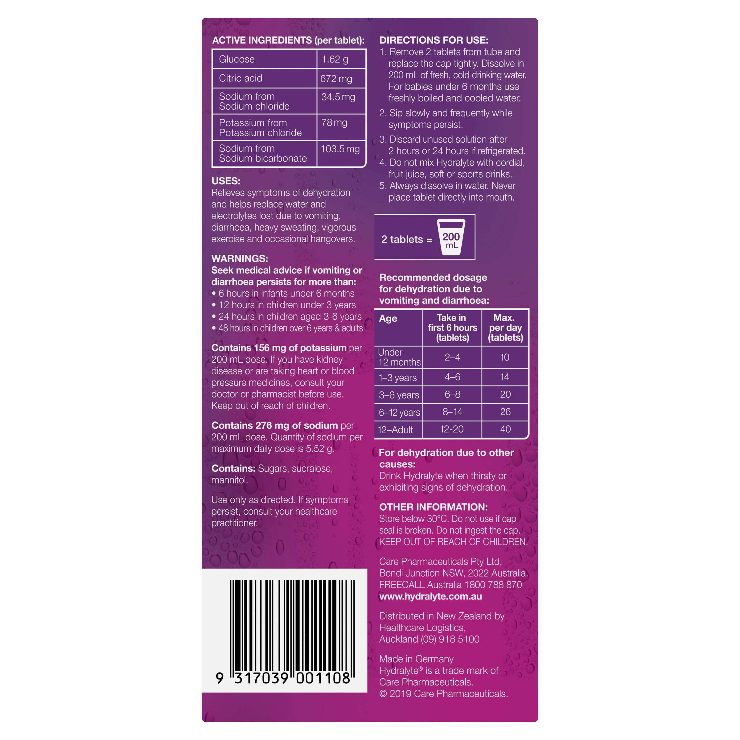 HYDRALYTE EFFERVESCENT APPLE BLACKCURRANT 40 TABLETS - Image 4