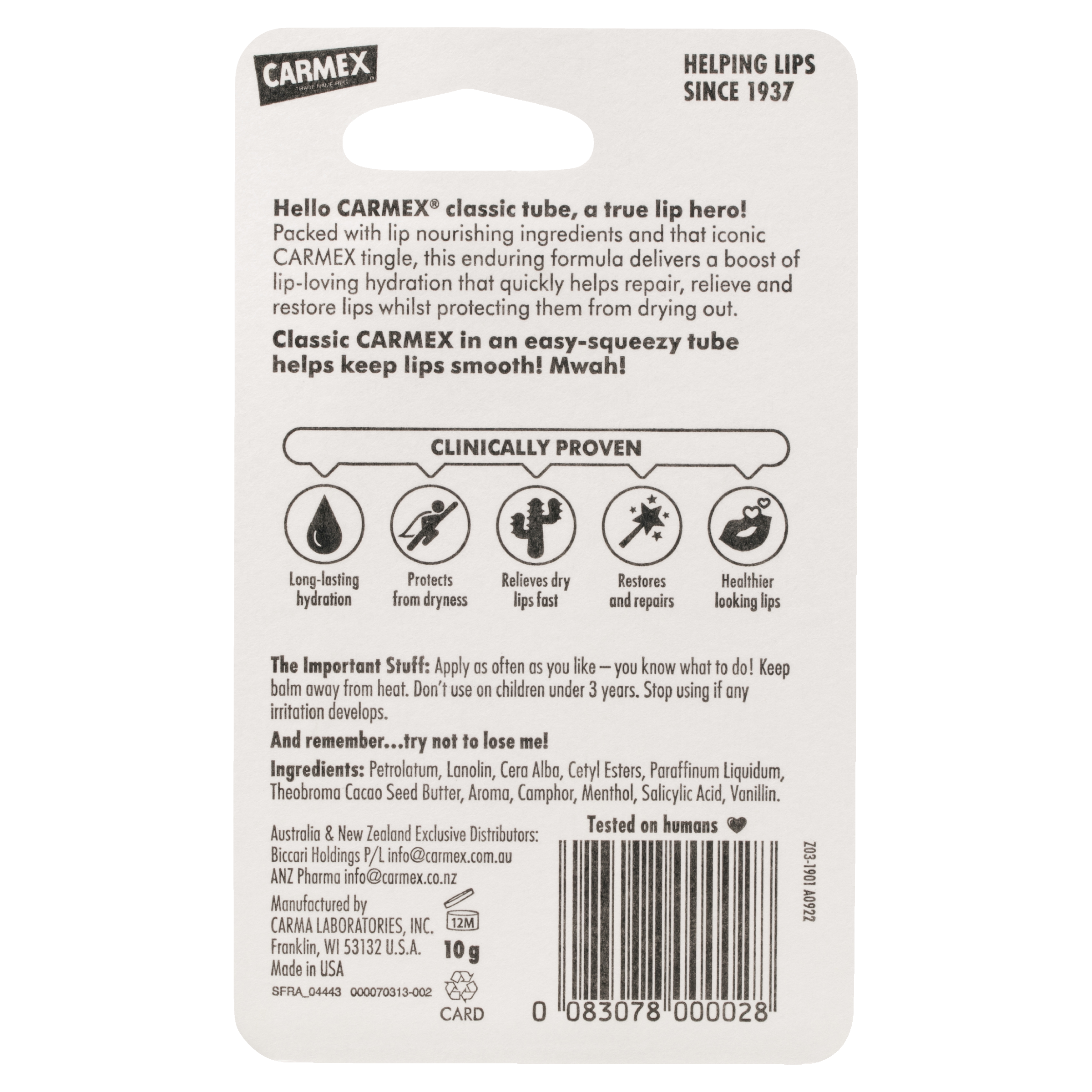 CARMEX LIP BALM TUBE CLASSIC 10G - Image 2