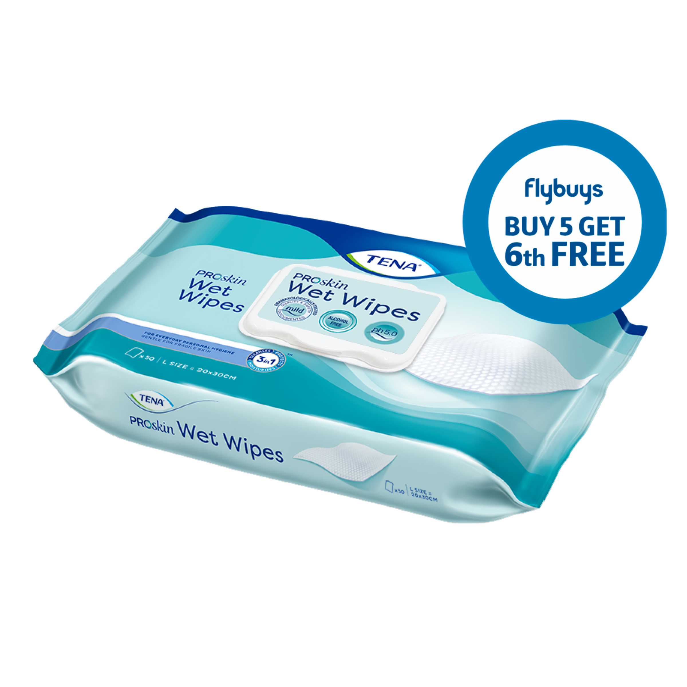 TENA WET WIPES 3-IN-1 LARGE 50 PACK - Image 5