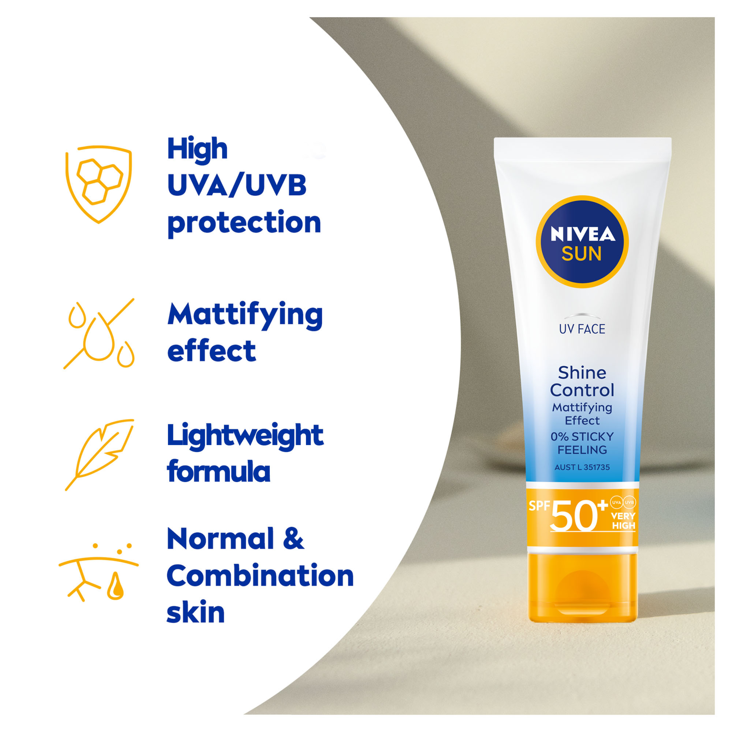 NIVEA UV FACE SHINE CONTROL SUNSCREEN CREAM SPF50+ 50ML - Image 5