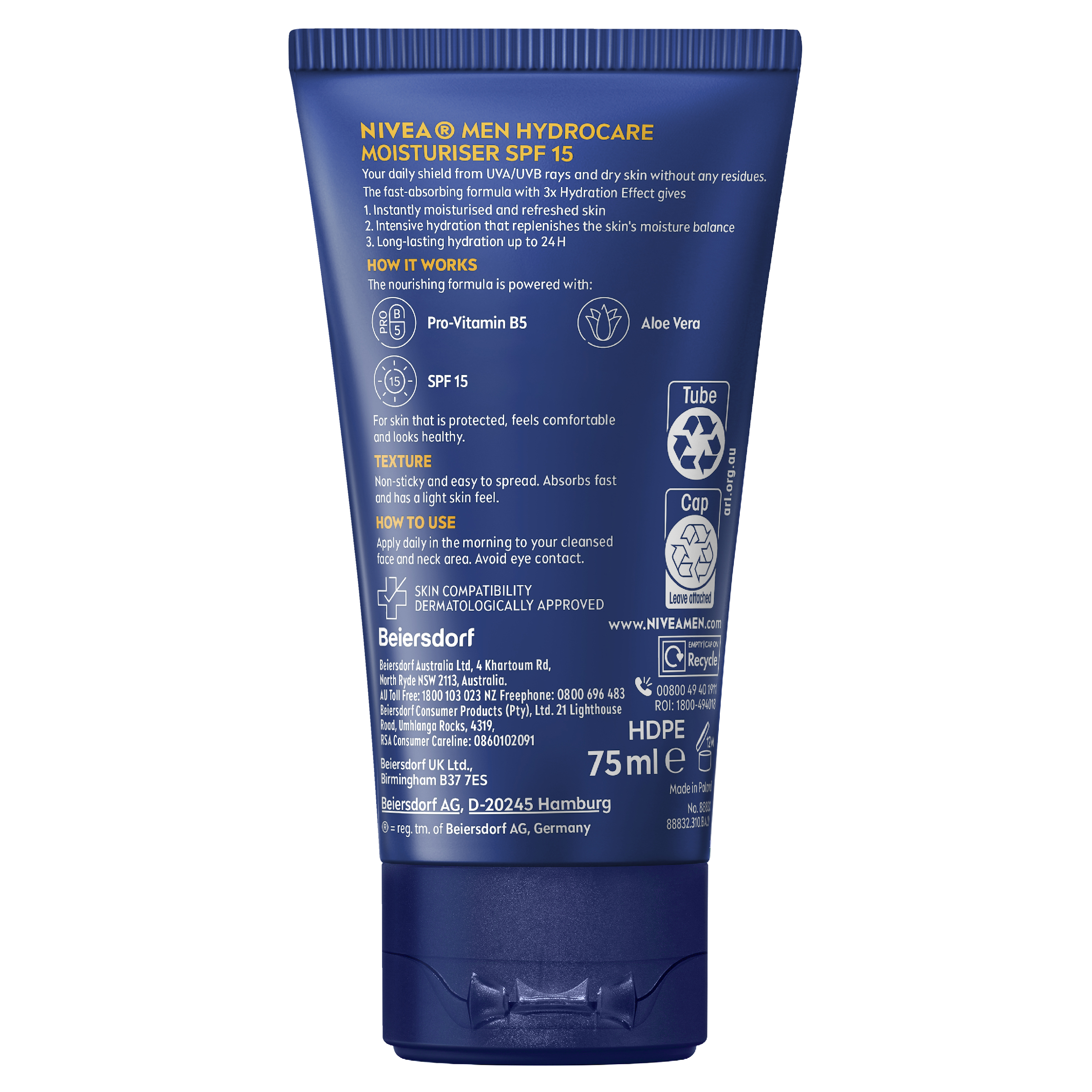 NIVEA MEN PROTECTIVE MOISTURISER SPF15 75ML - Image 9
