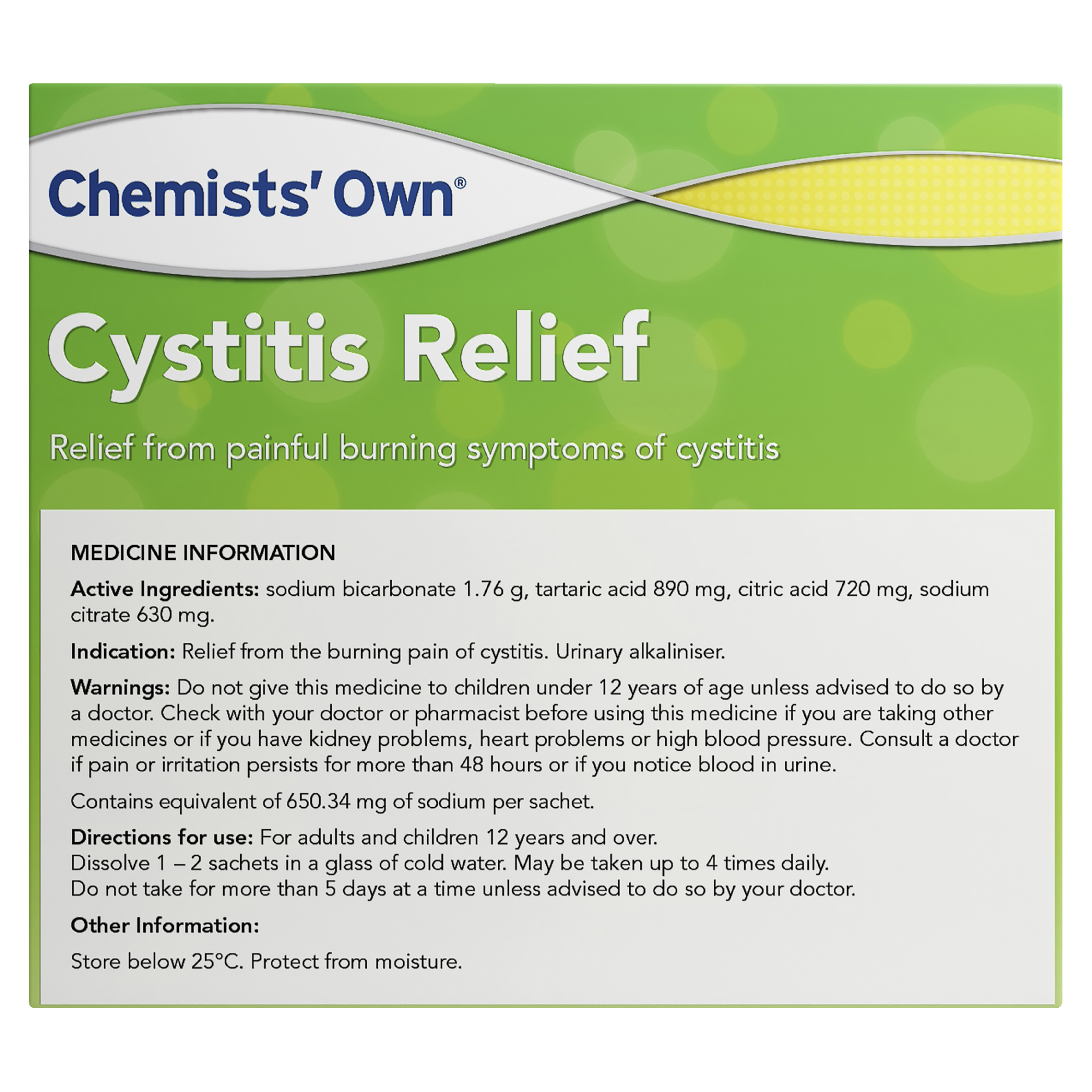CHEMIST OWN CYSTITIS RELIEF SACHETS 4G 28 PACK - Image 3