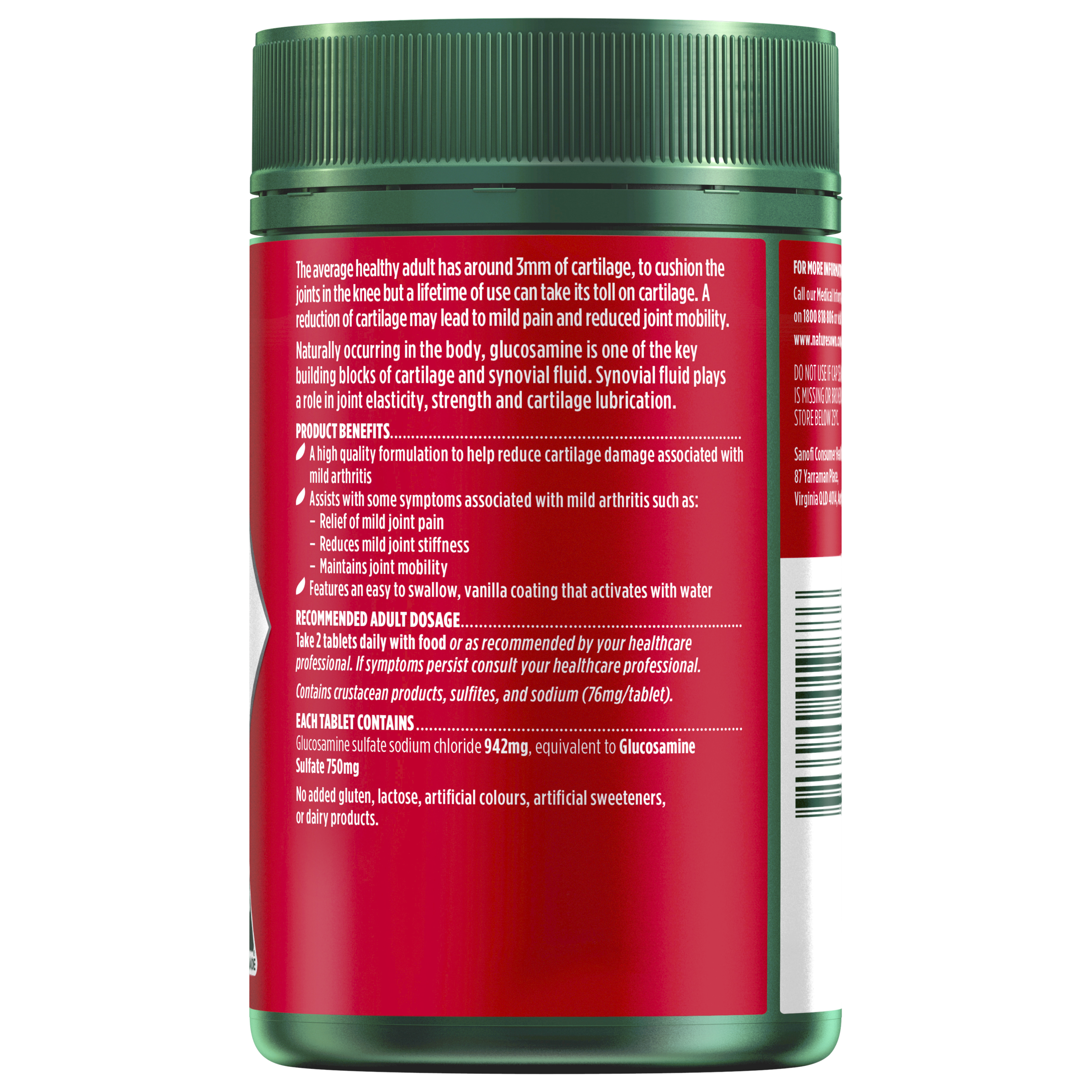 NATURES OWN GLUCOSAMINE SULFATE 240 TABLETS - Image 2