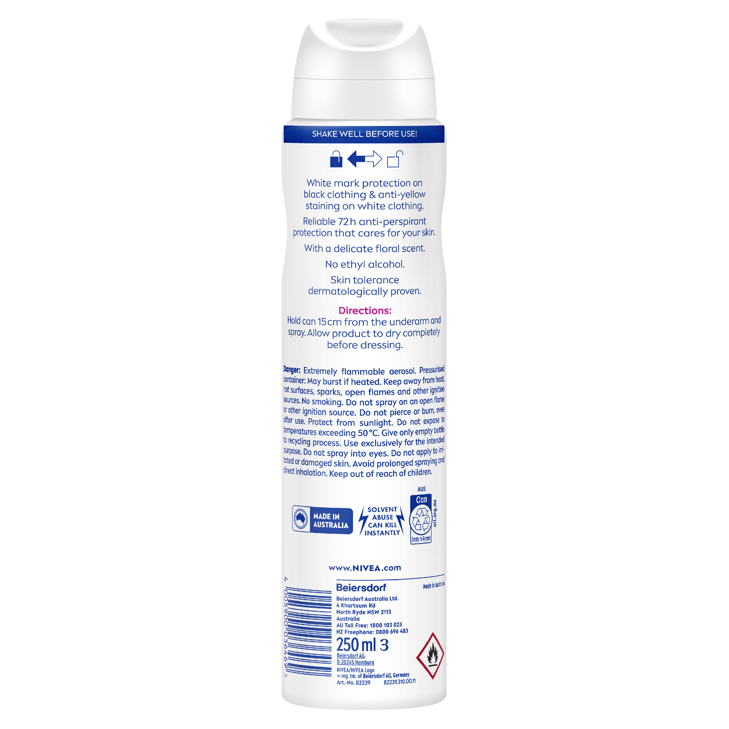 NIVEA WOMEN ANTIPERSPIRANT B&W INVISIBLE CLEAR 48H 250ML - Image 2