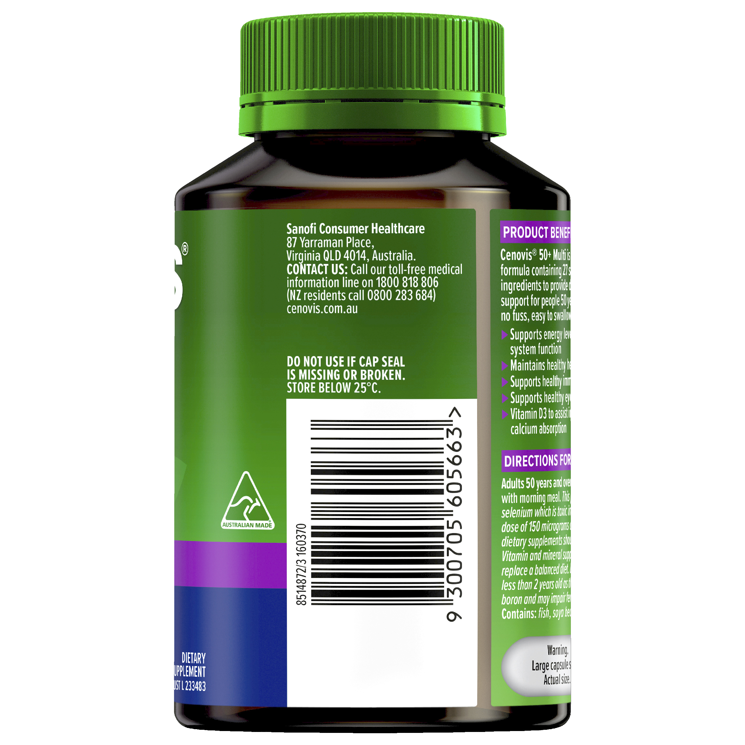 CENOVIS ONCE DAILY 50+ MULTI 50 CAPSULES - Image 9