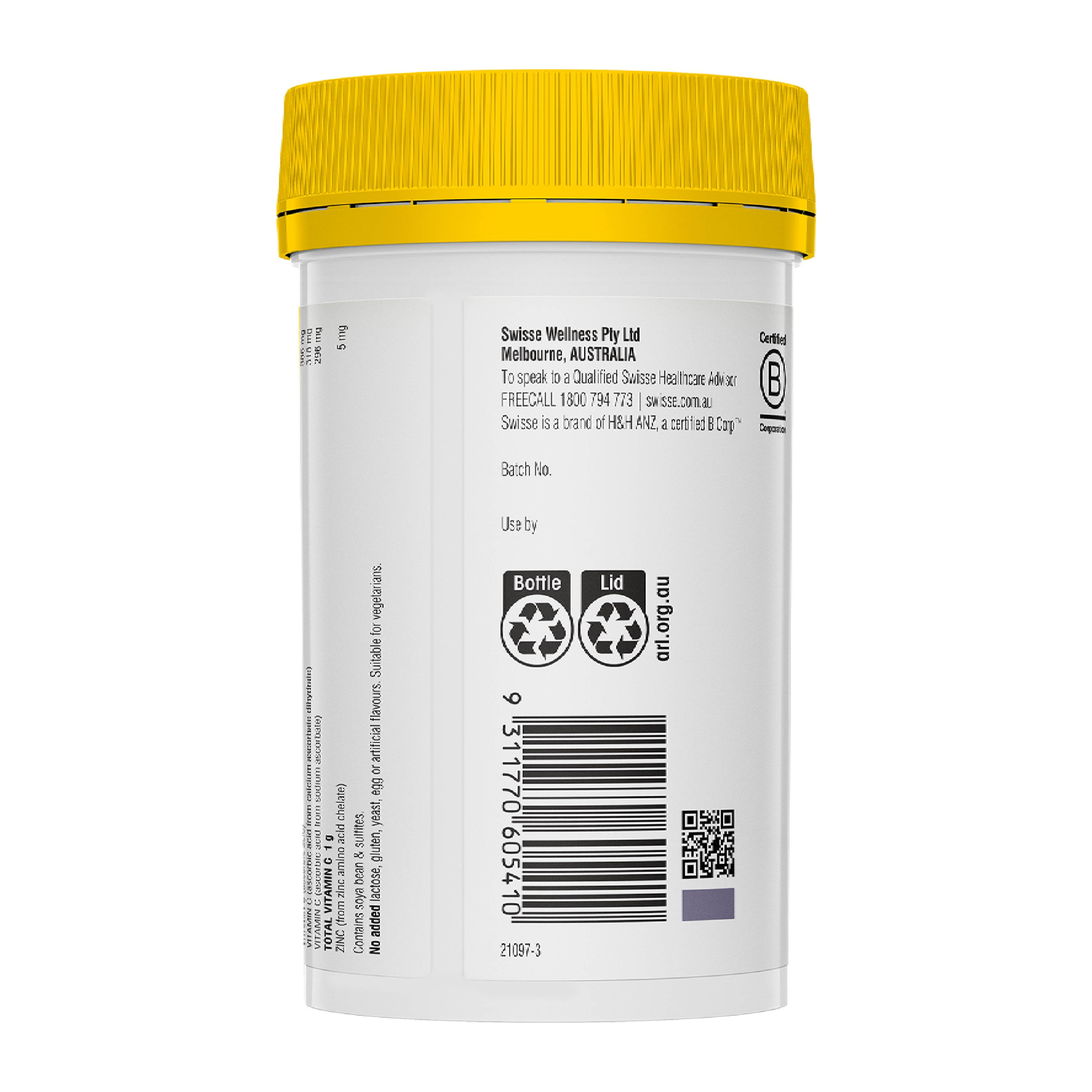 SWISSE ULTIBOOST HIGH STRENGTH VITAMIN C + ZINC ORANGE 150G - Image 4