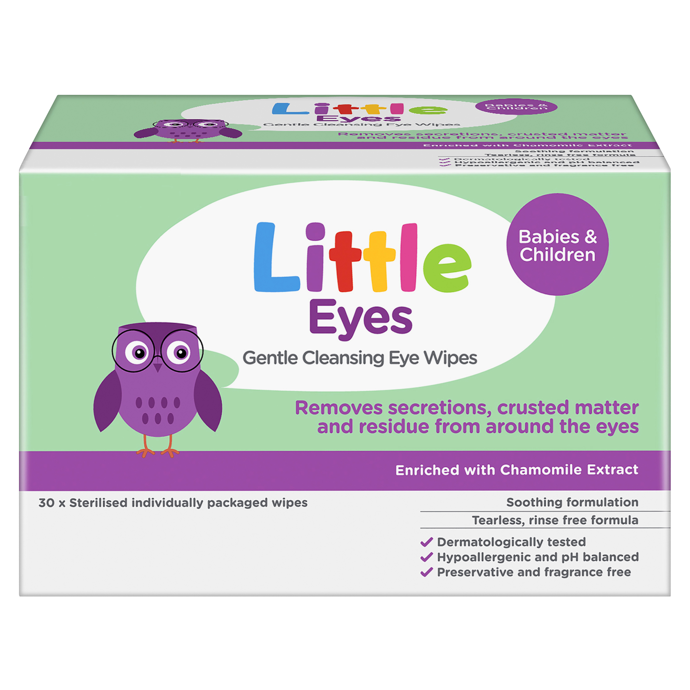 LITTLE EYES GENTLE CLENSING EYE WIPES 30 PACK - Image 2