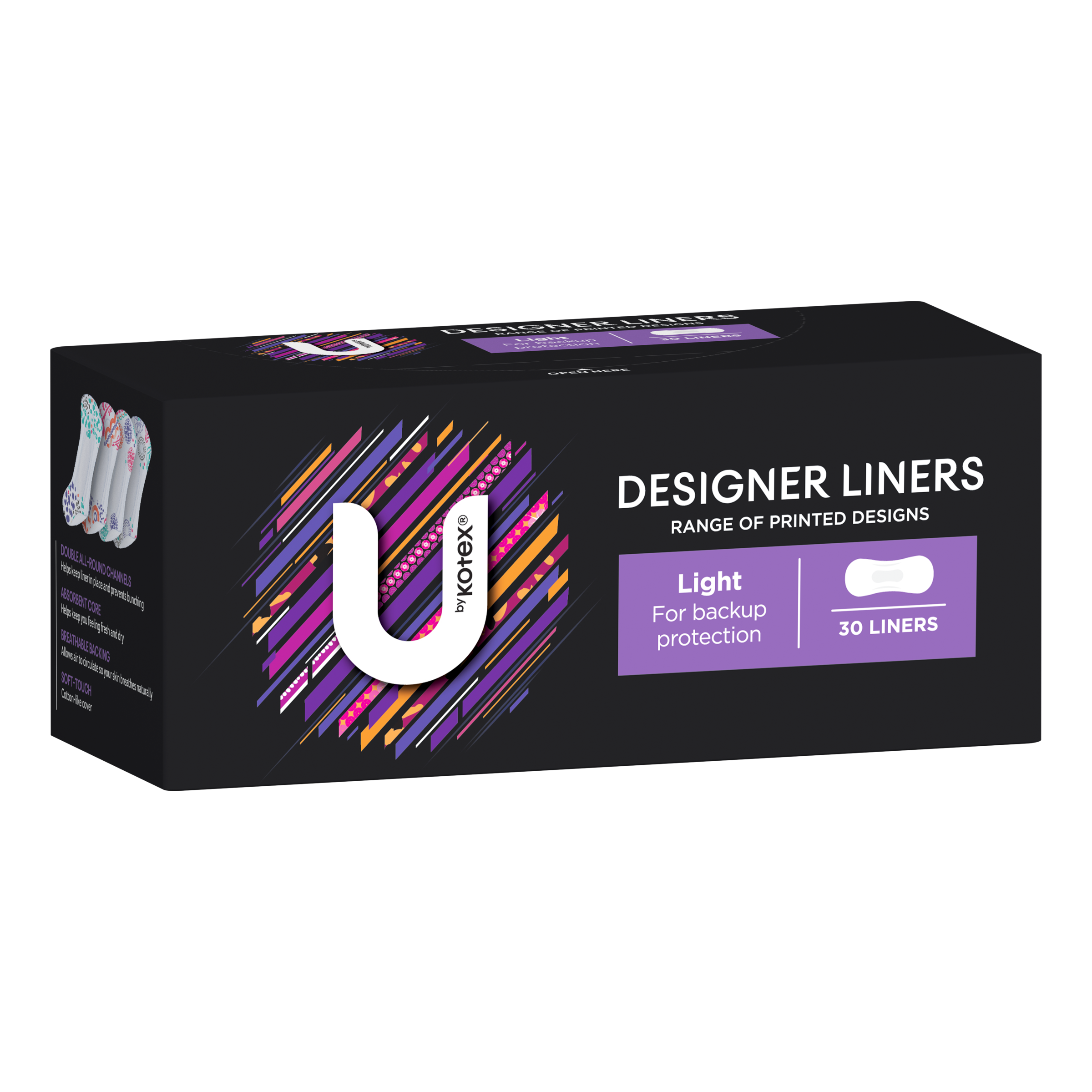 U BY KOTEX LINER DESIGNER PROTECT 30 PACK