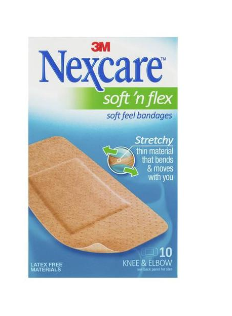 NEXCARE SOFT & FLEX BANDAGES LARGE 10 PACK