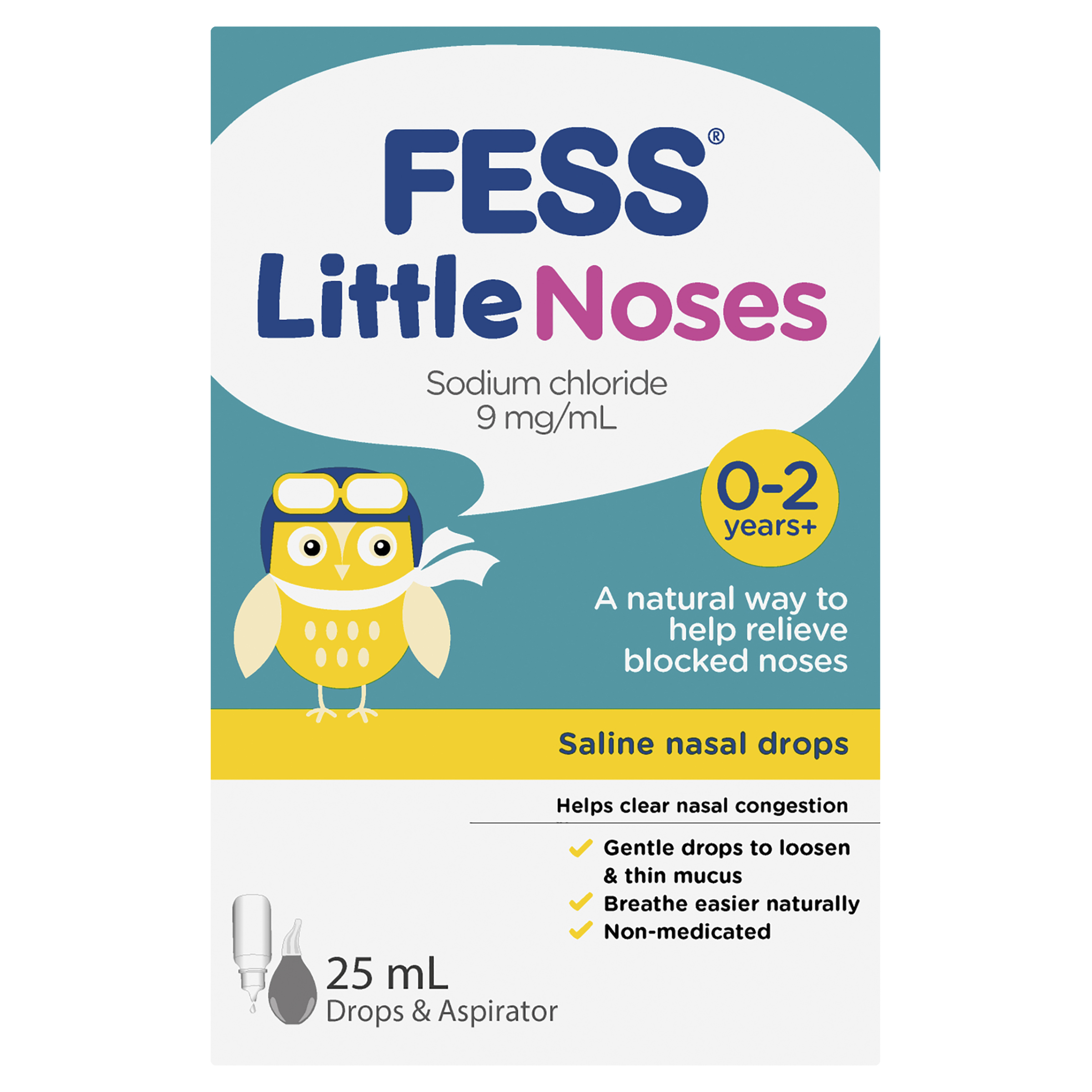 FESS LITTLE NOSES SALINE DROPS + ASPIRATOR 25ML - Image 9
