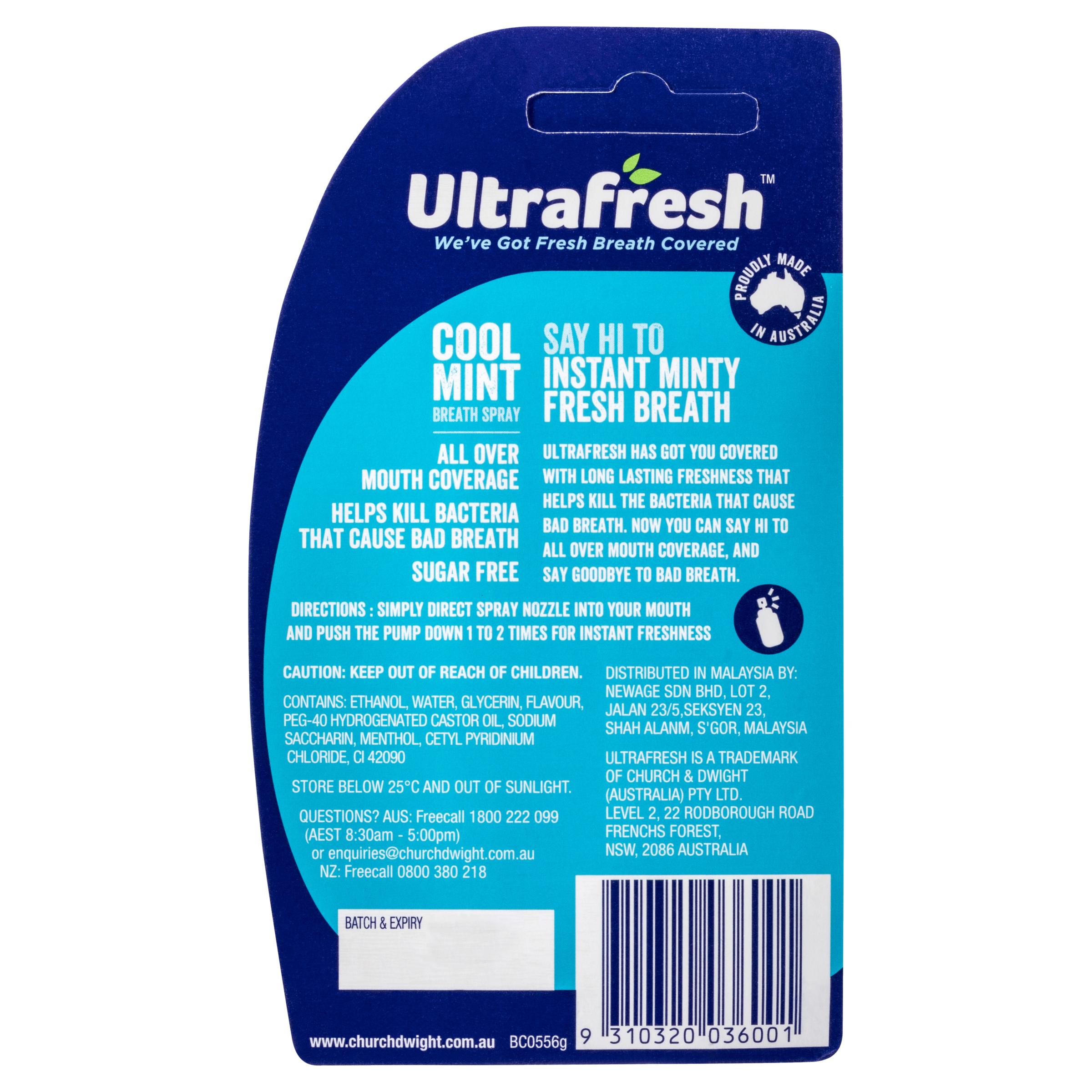 ULTRAFRESH BREATH SPRAY COOL MINT 12ML - Image 2