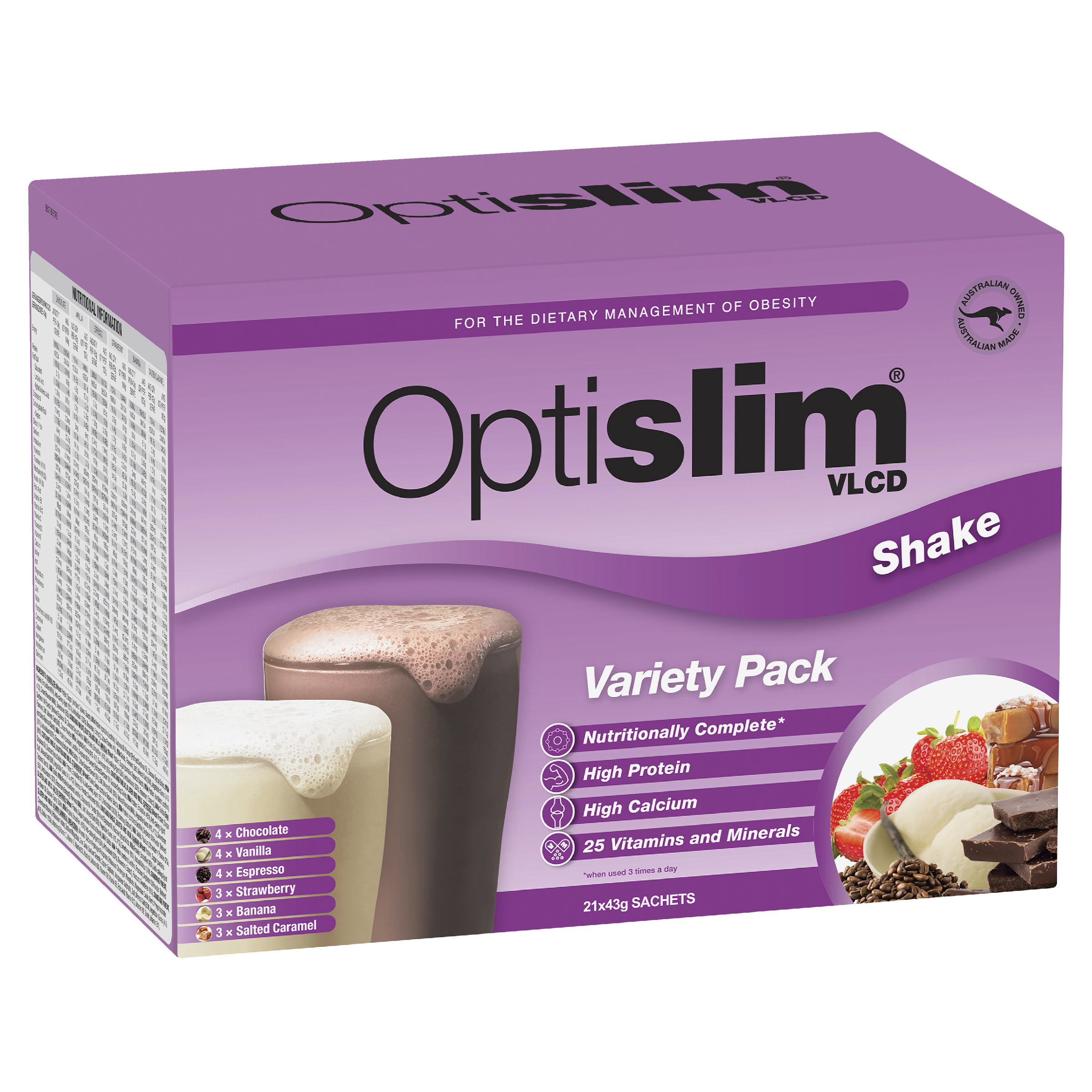 OPTISLIM VLCD SHAKE VARIETY 43G 21 PACK