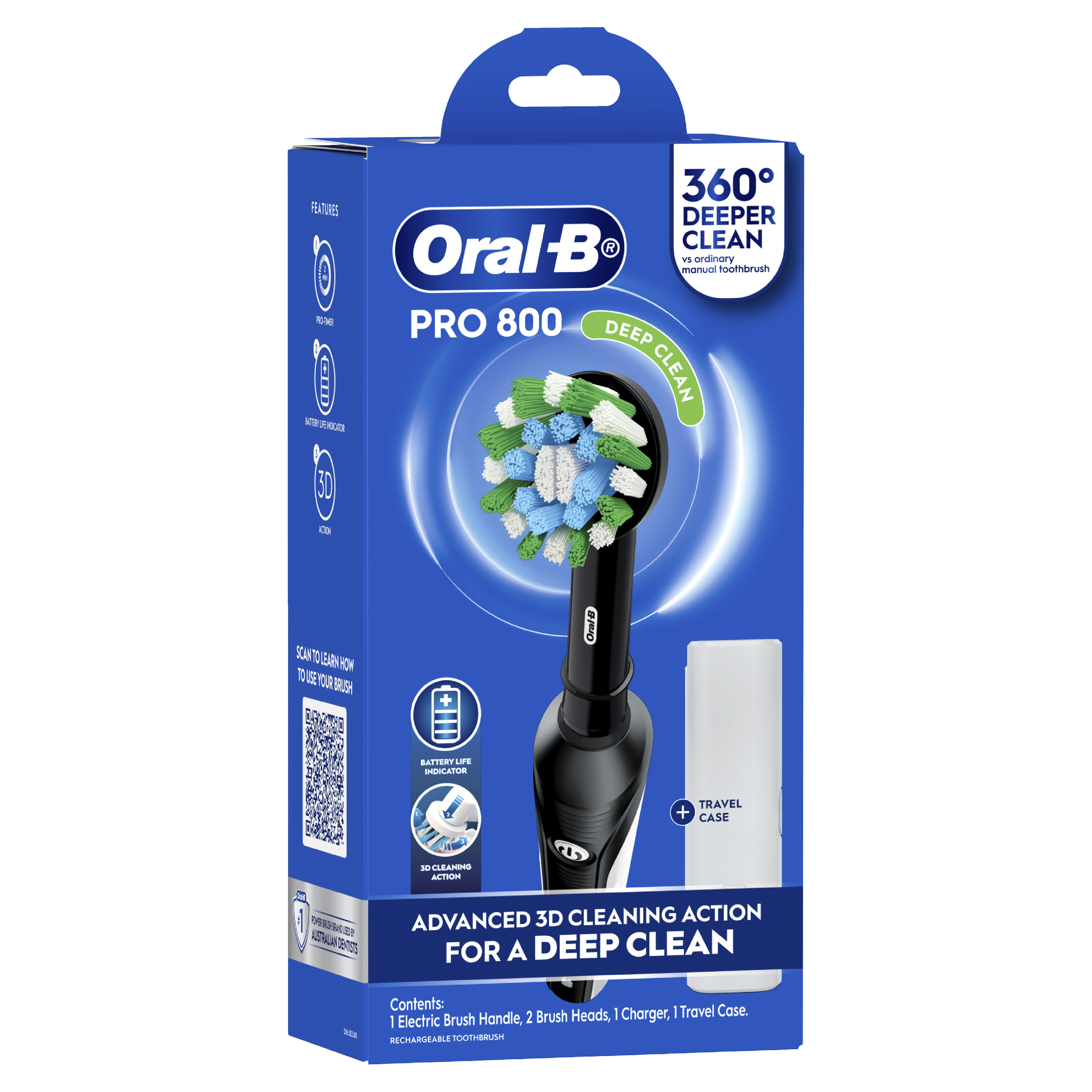 ORAL-B TOOTHEBRUSH PRO 800 ELECTRIC CROSS ACTION 1 PACK - Image 8