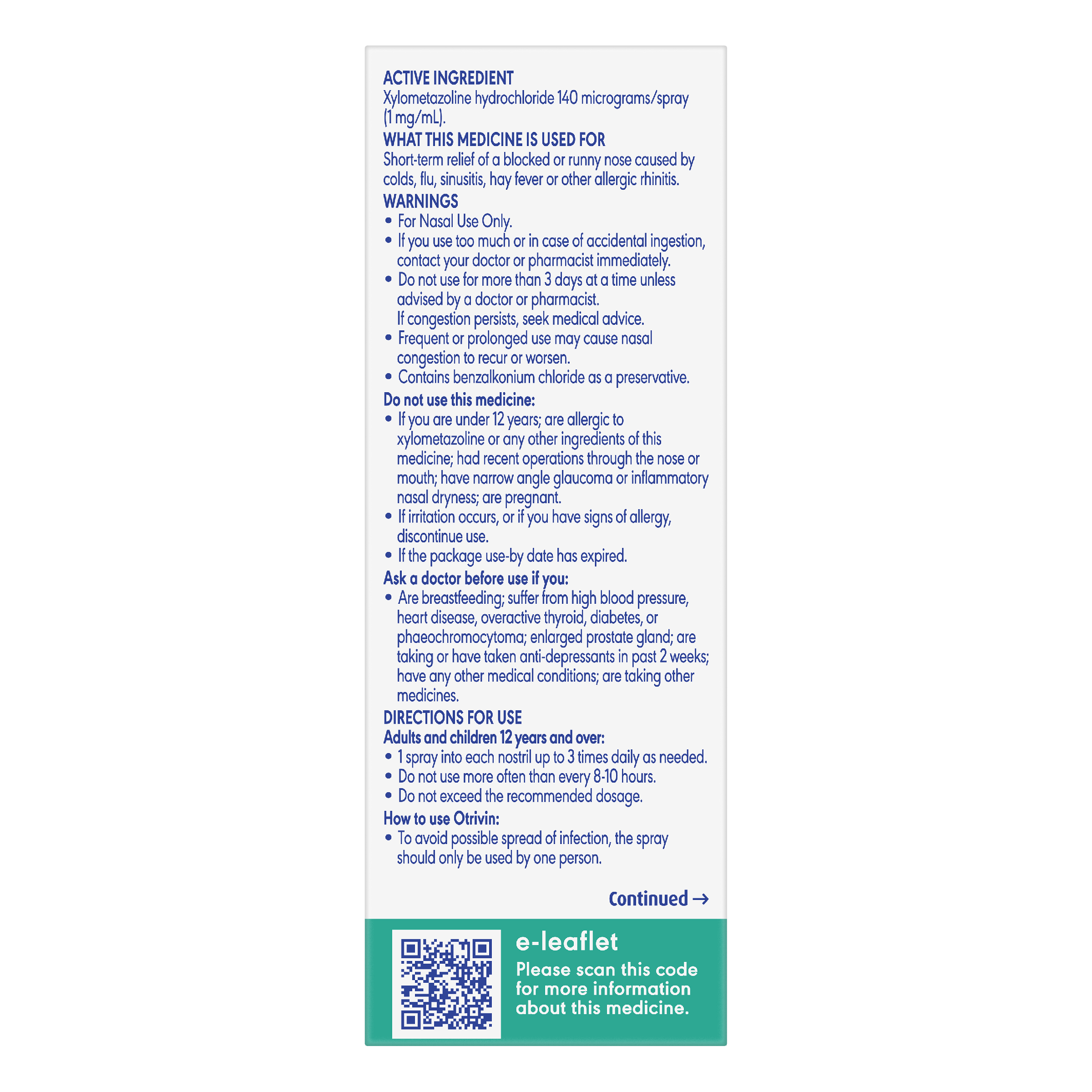 OTRIVIN ADULT METERED DOSE NASAL SPRAY MENTHOL 10ML - Image 4
