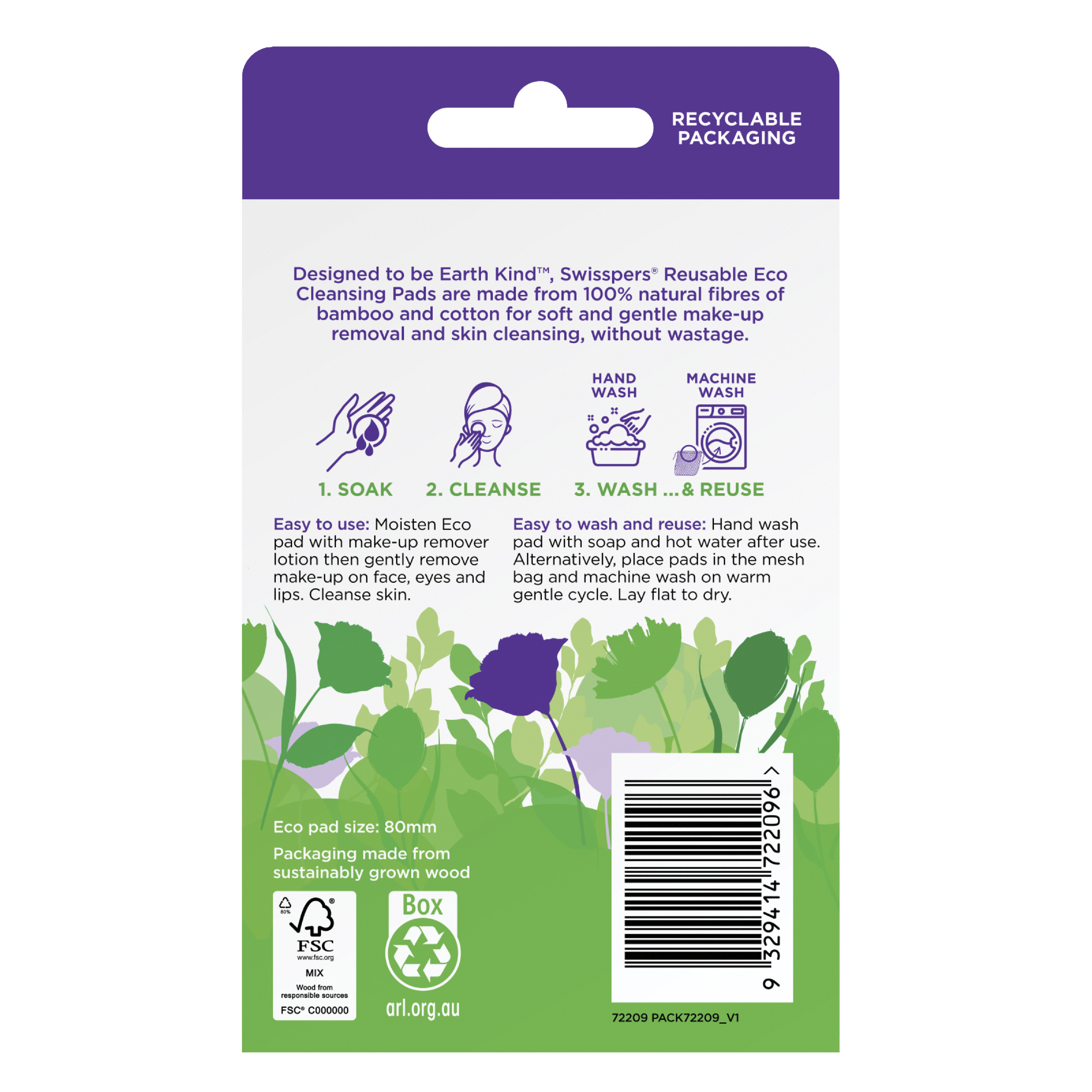 SWISSPERS REUSABLE ECO CLEANSING PADS 4 PACK - Image 2