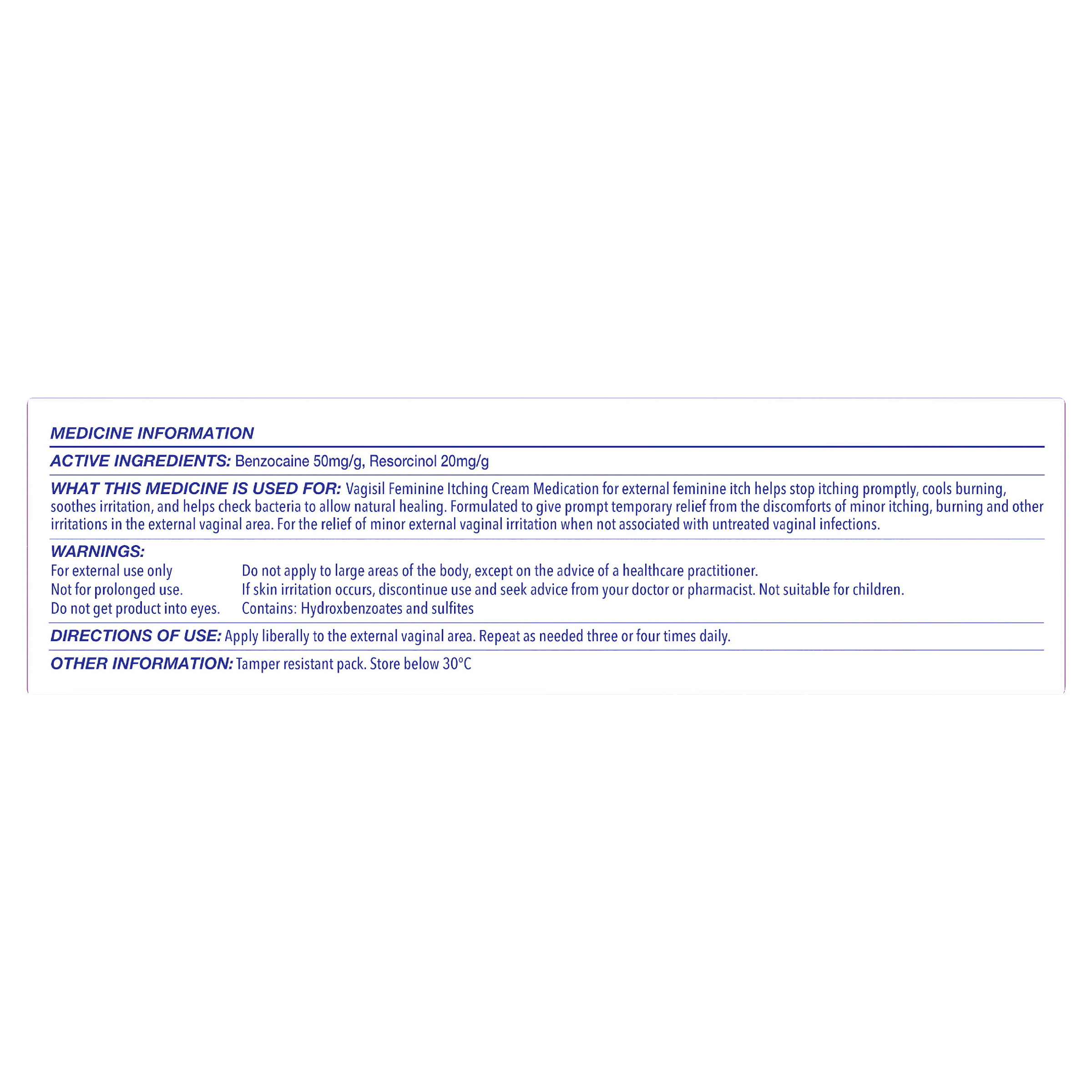 VAGISIL FEMININE ITCHING CREAM MEDICATION 25G - Image 4