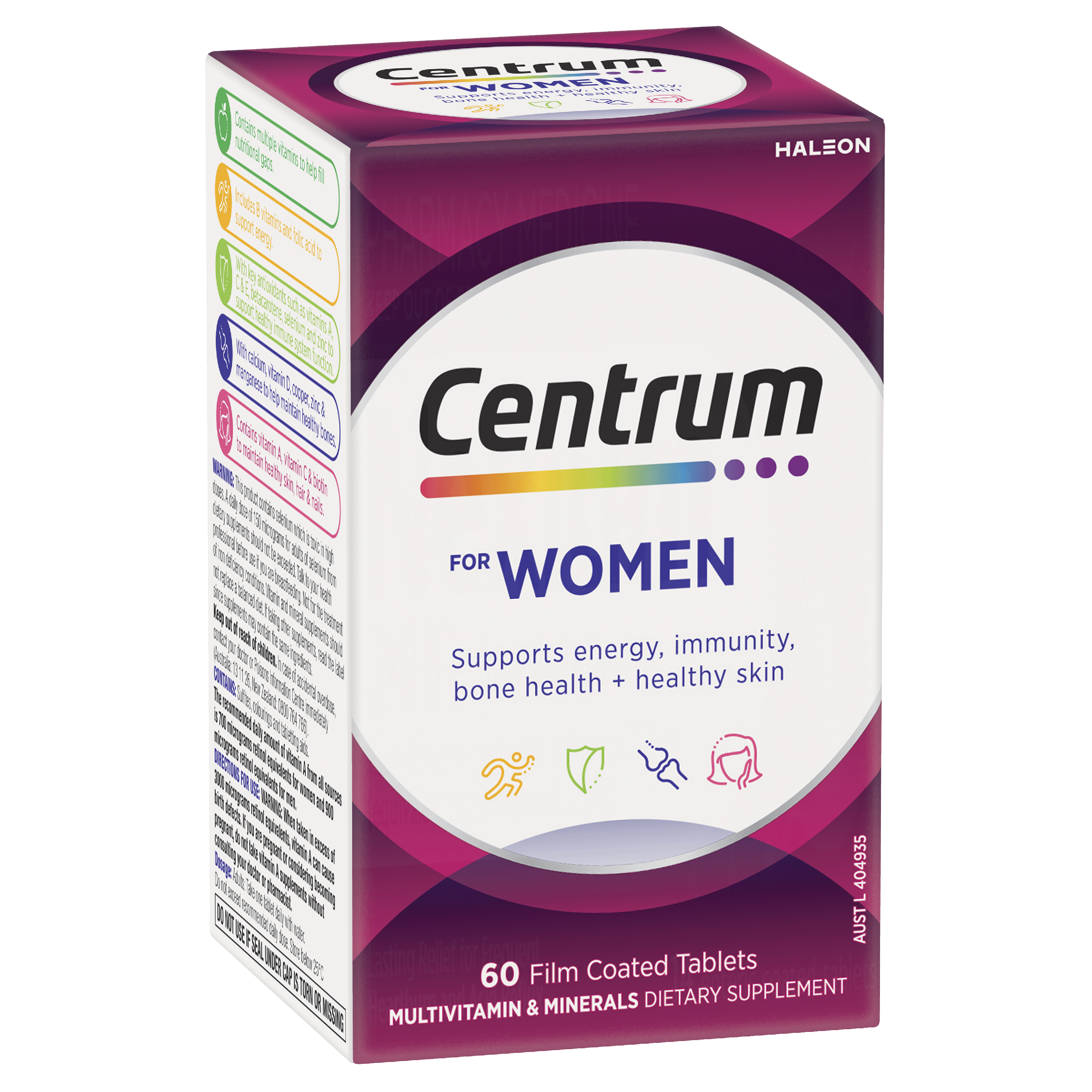 CENTRUM FOR WOMEN 60 TABLETS