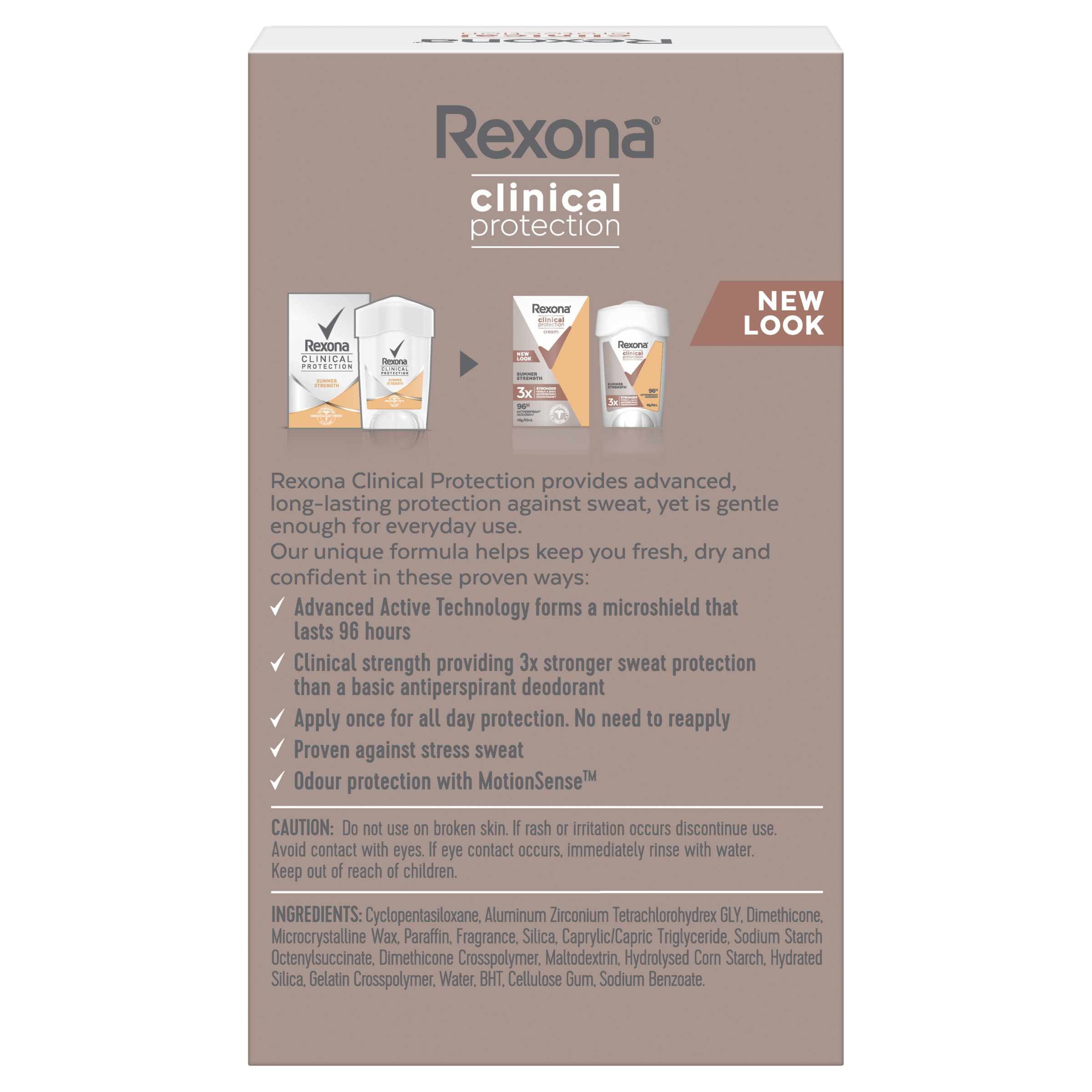 REXONA WOMEN CLINICAL ANTIPERSPIRANT CREAM SUMMER STRENGTH 96HR 45ML - Image 4