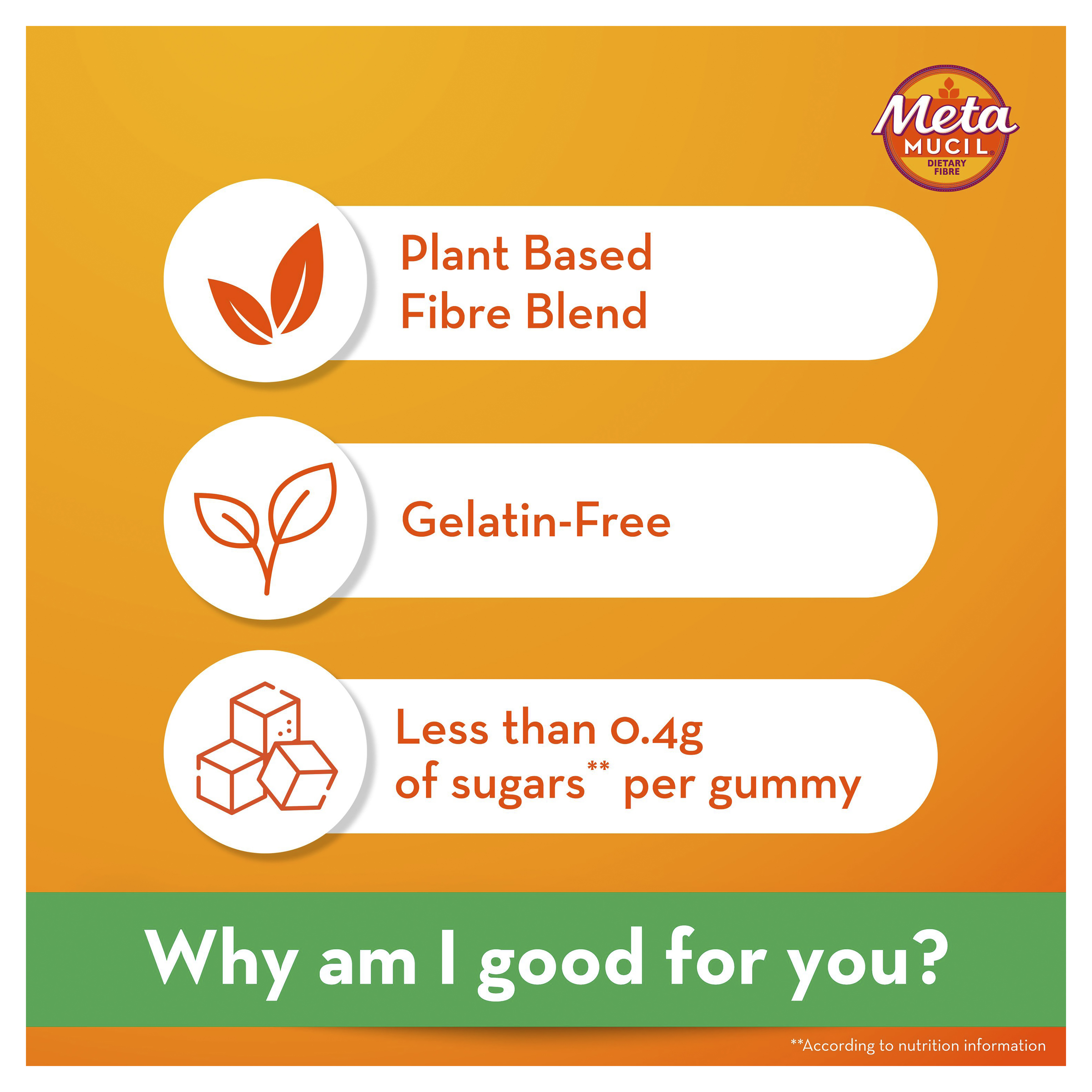 METAMUCIL FIBRE ORANGE 120 GUMMIES - Image 3