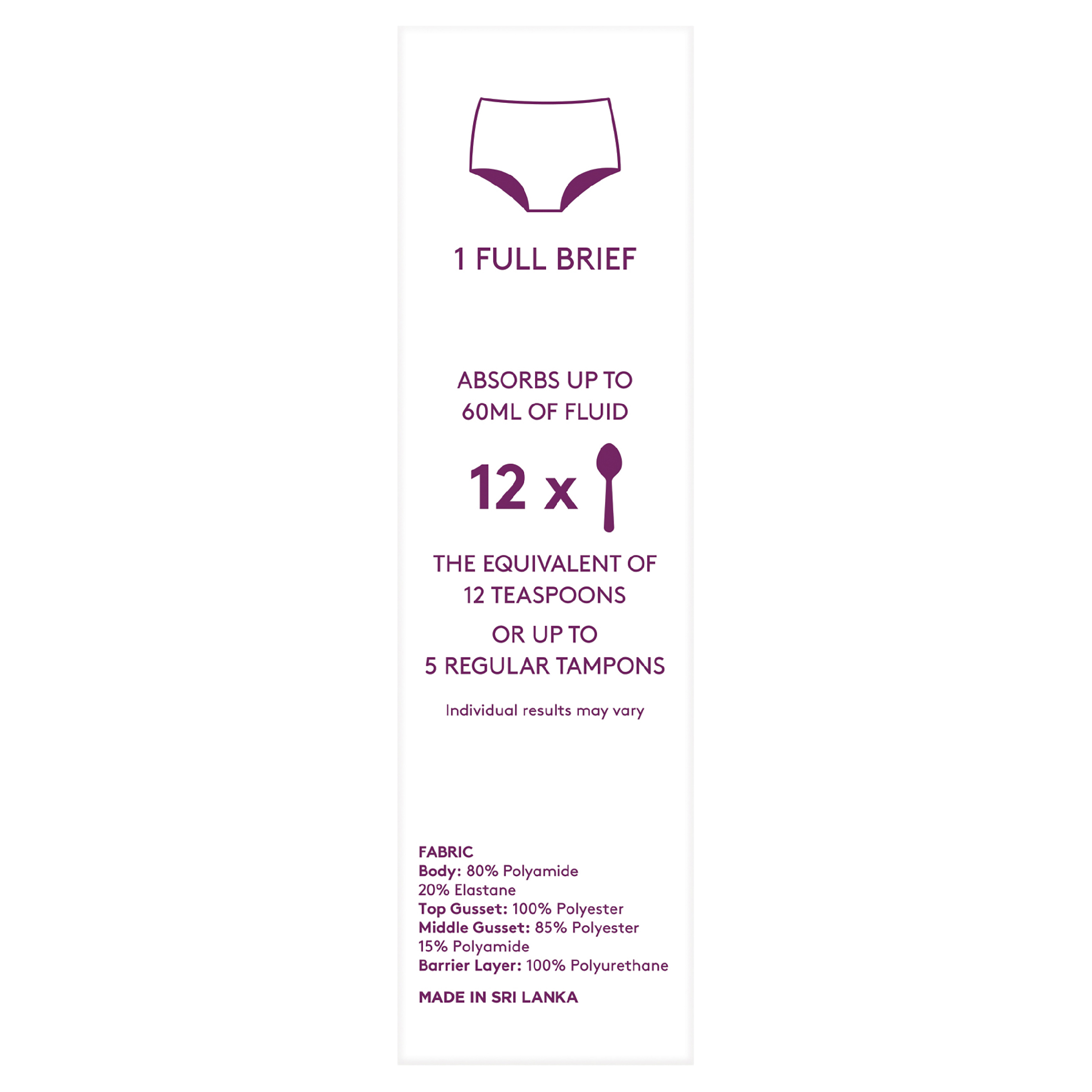 POISE 2-IN-1 PERIOD & INCONTINENCE UNDIES BLACK 12/14 - Image 3
