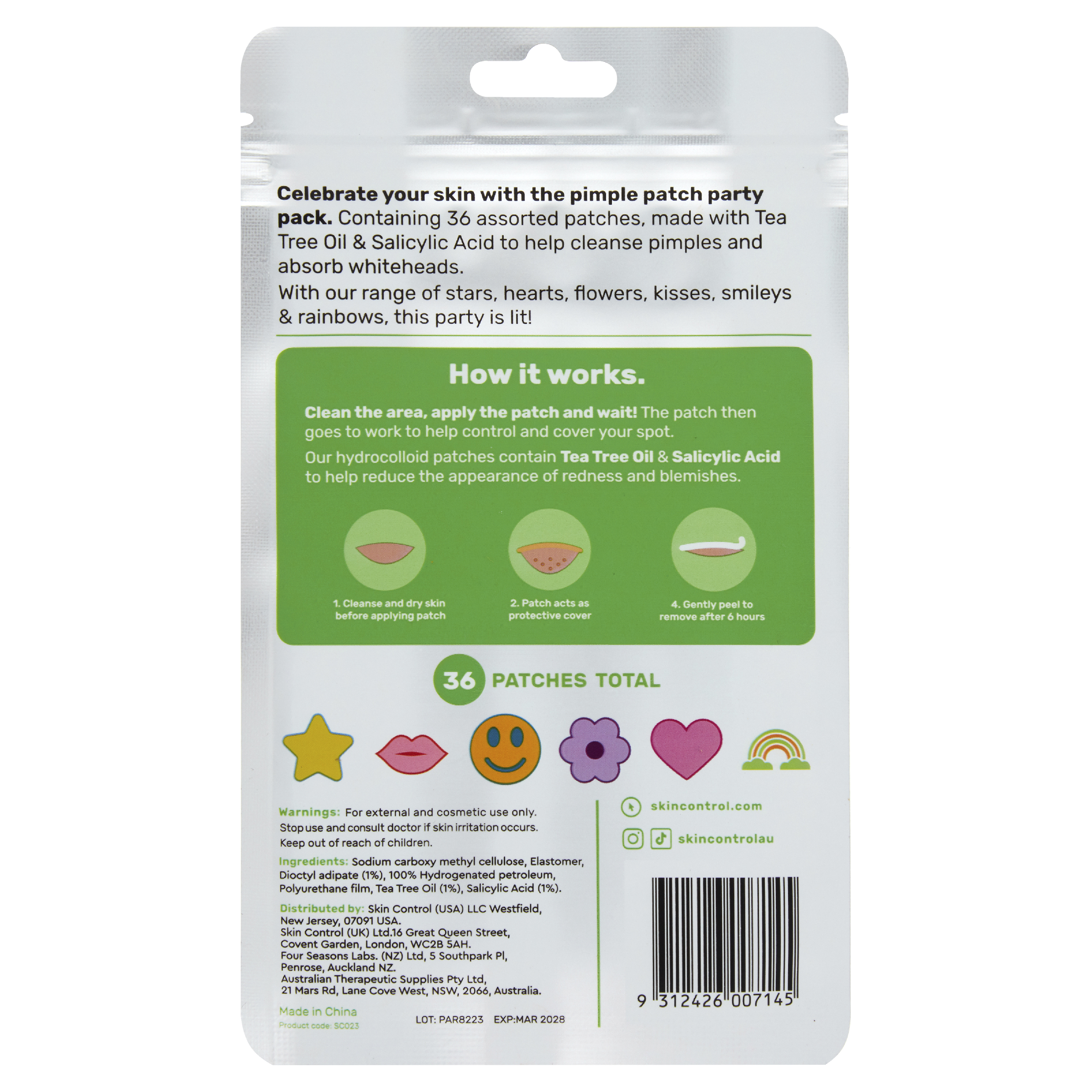 SKIN CONTROL PIMPLE PATCH PARTY PACK 36 PACK - Image 2