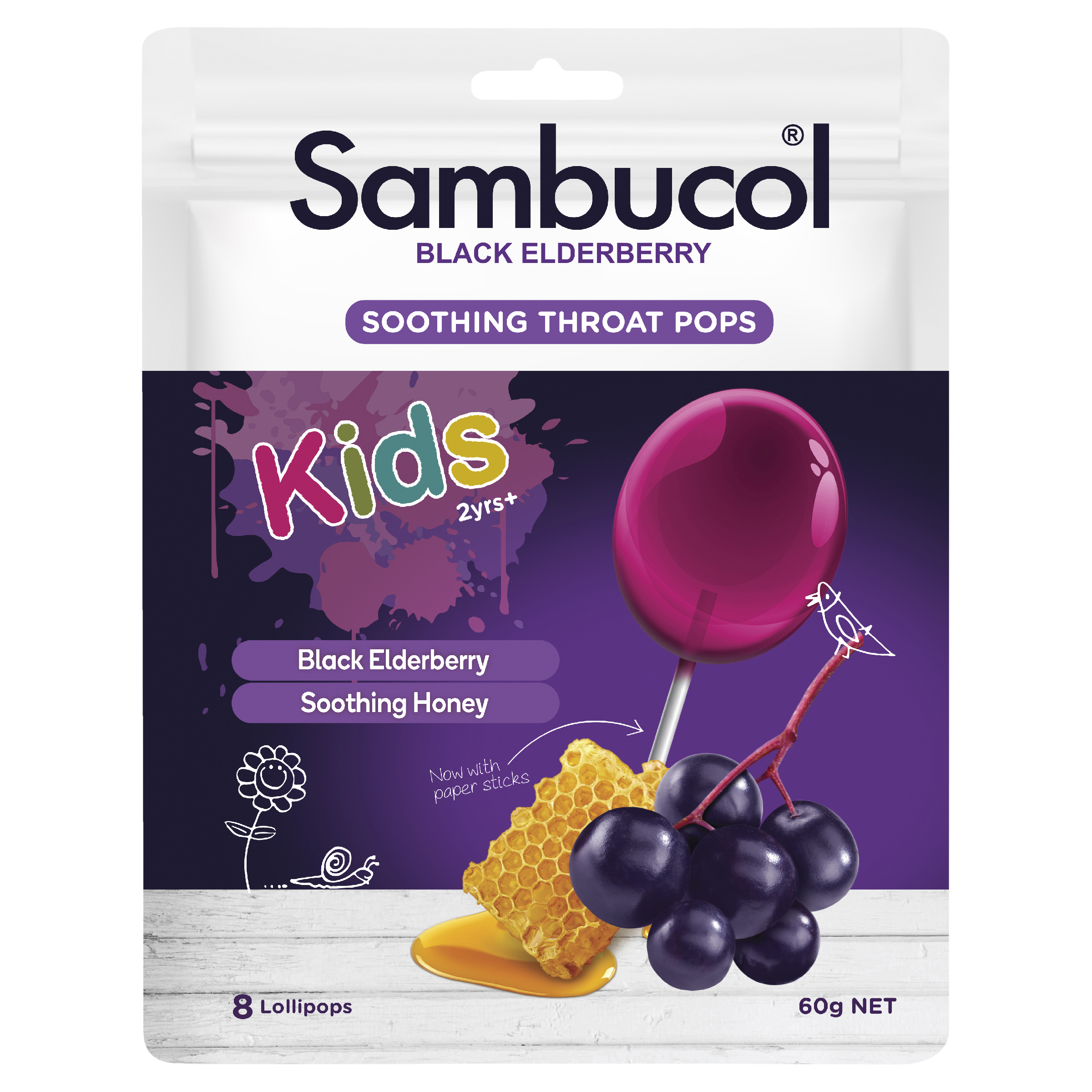 SAMBUCOL KIDS THROAT POPS 8 PACK