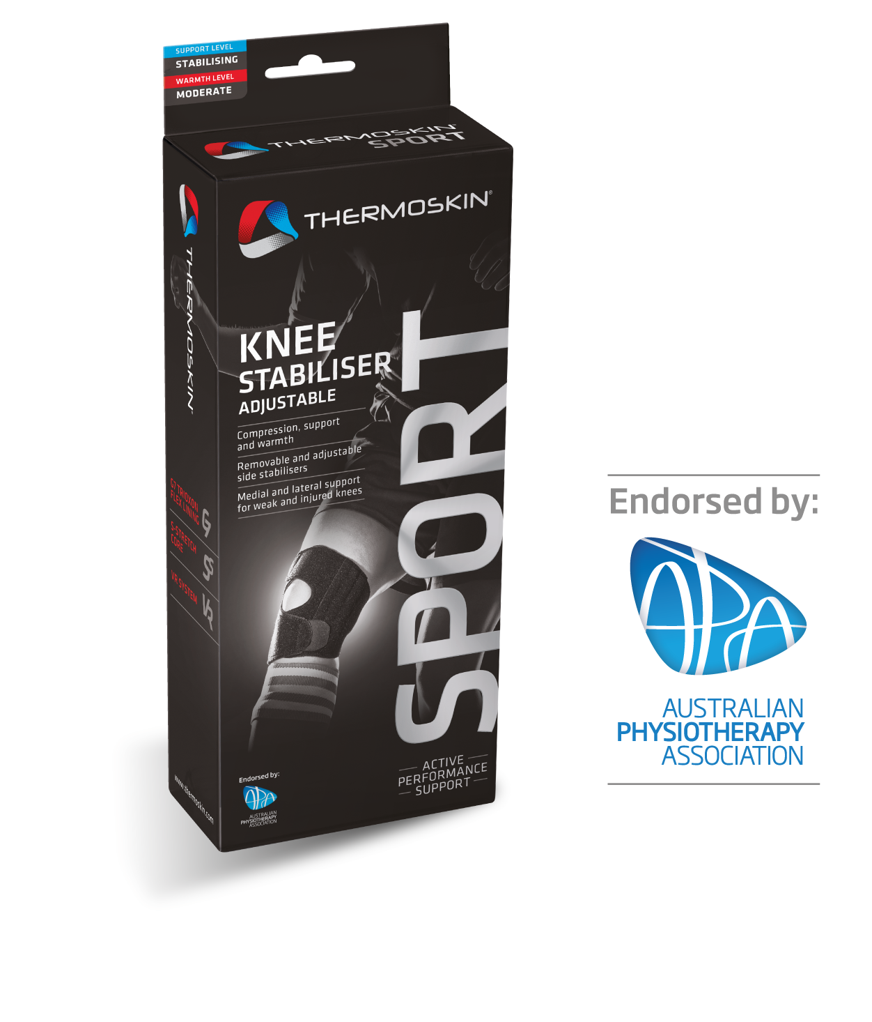 THERMOSKIN SPORT KNEE ADJUSTABLE STABILISER LARGE/XL