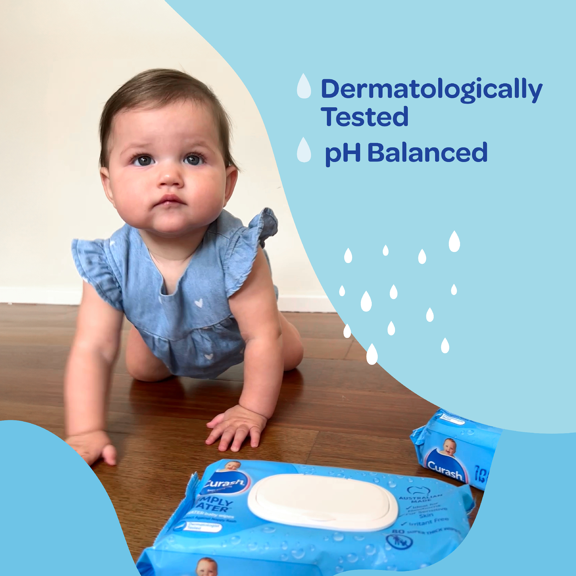 CURASH BABYCARE WIPES SIMPLY WATER 240 PACK - Image 6