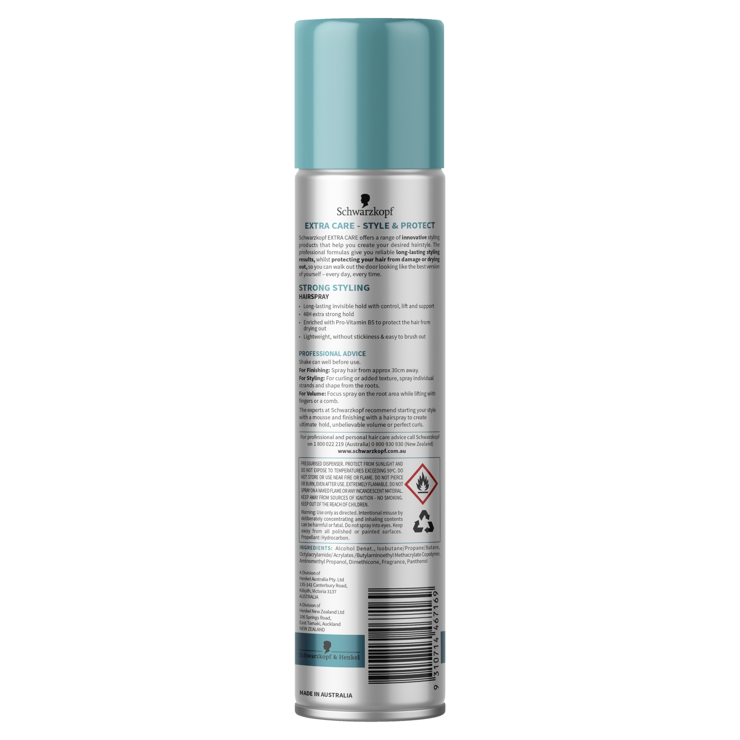 SCHWARZKOPF EXTRA CARE STRONG STYLING HAIRSPRAY 100G - Image 2