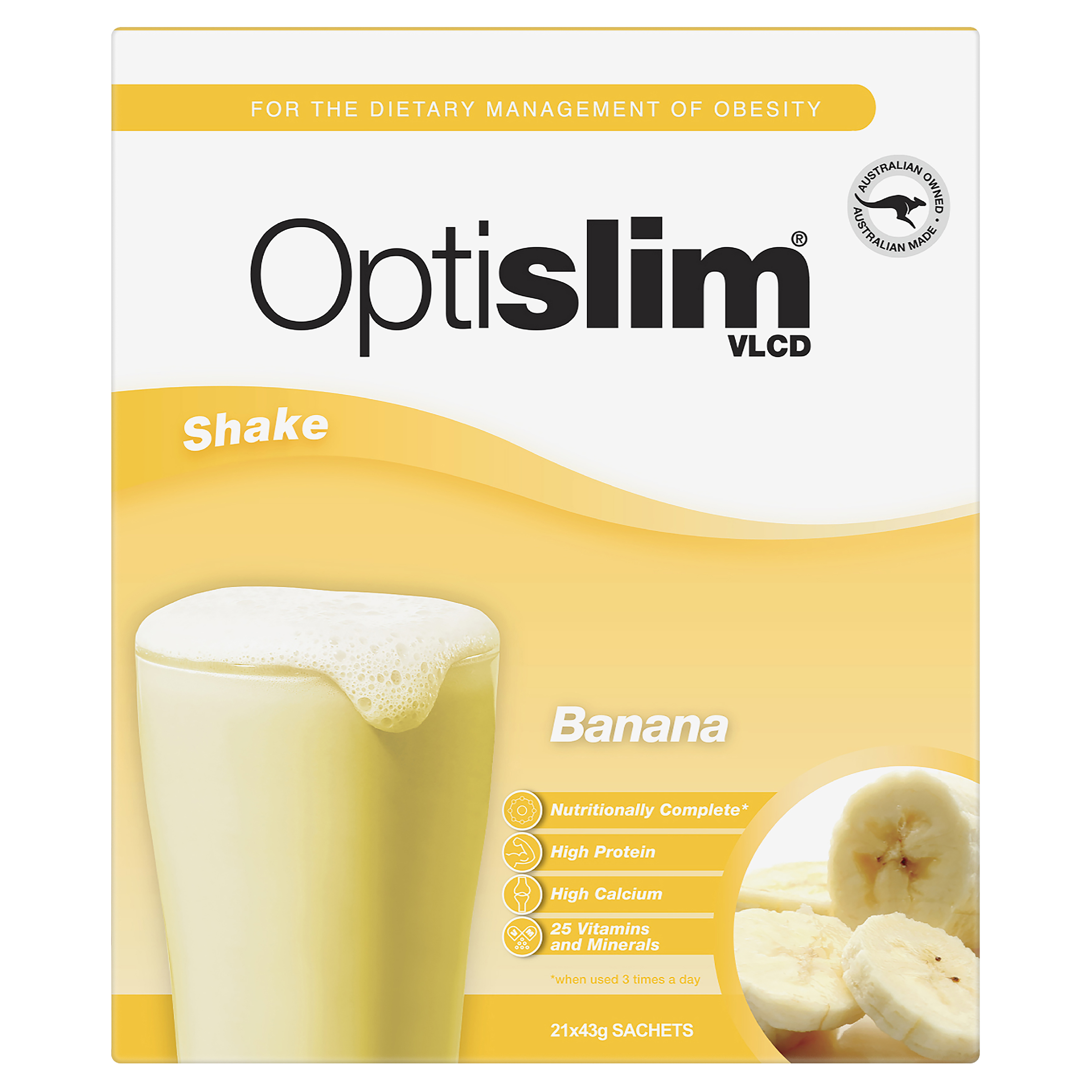 OPTISLIM VLCD SHAKE BANANA 43G 21 PACK - Image 6