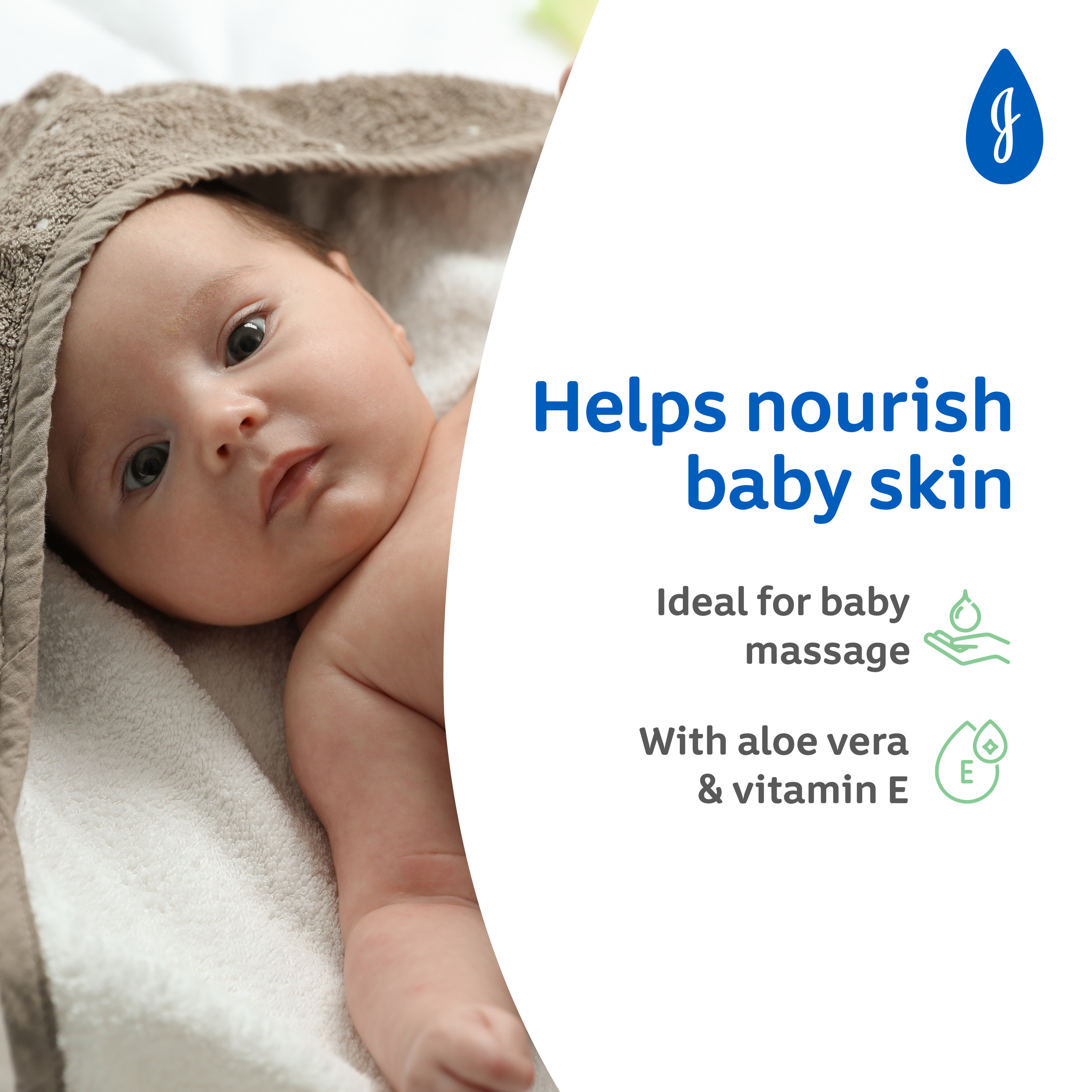 J&J BABY OIL ALOE VERA & VITAMIN E 500ML - Image 3