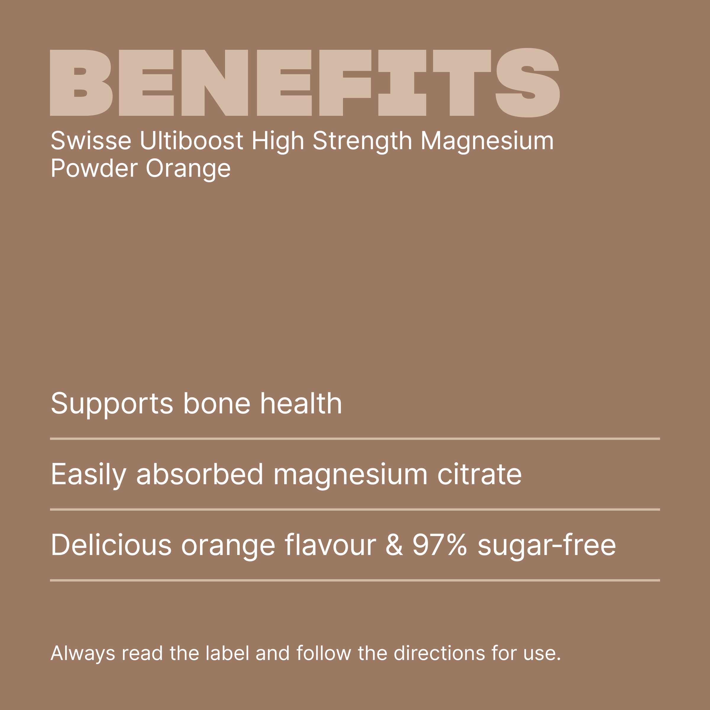 SWISSE ULTIBOOST HIGH STRENGTH MAGNESIUM ORANGE POWDER 180G - Image 3