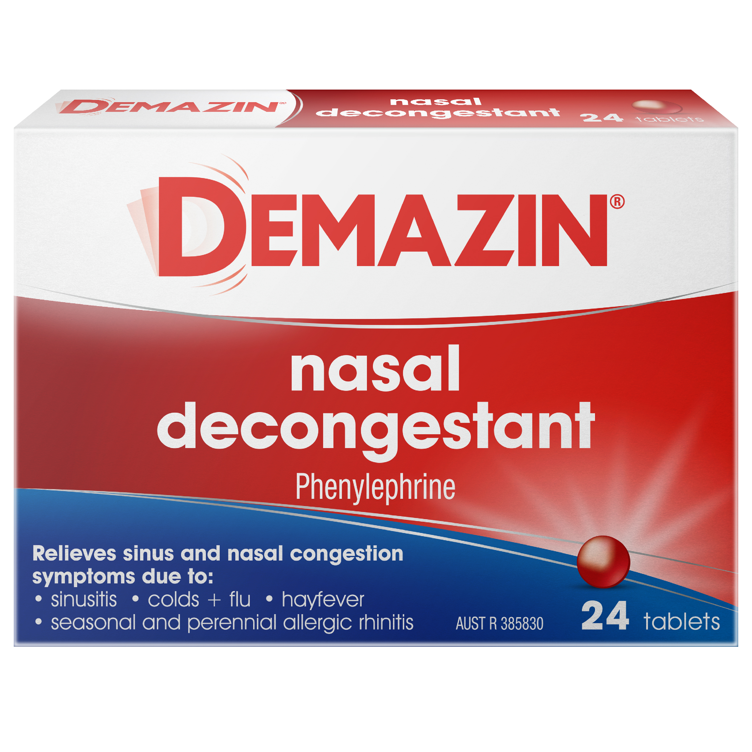 DEMAZIN NASAL DECONGESTANT 24 TABLETS - Image 3