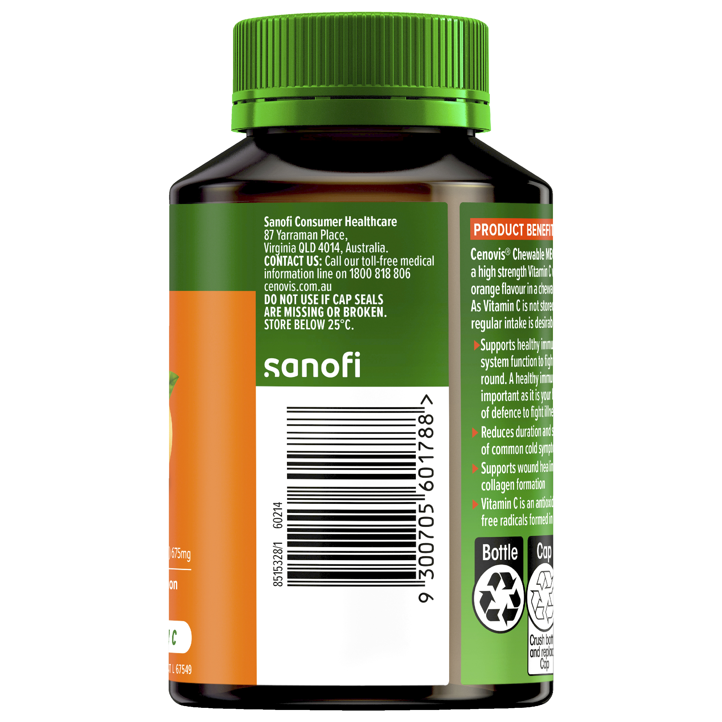 CENOVIS MEGA C 1000MG 60 TABLETS - Image 9