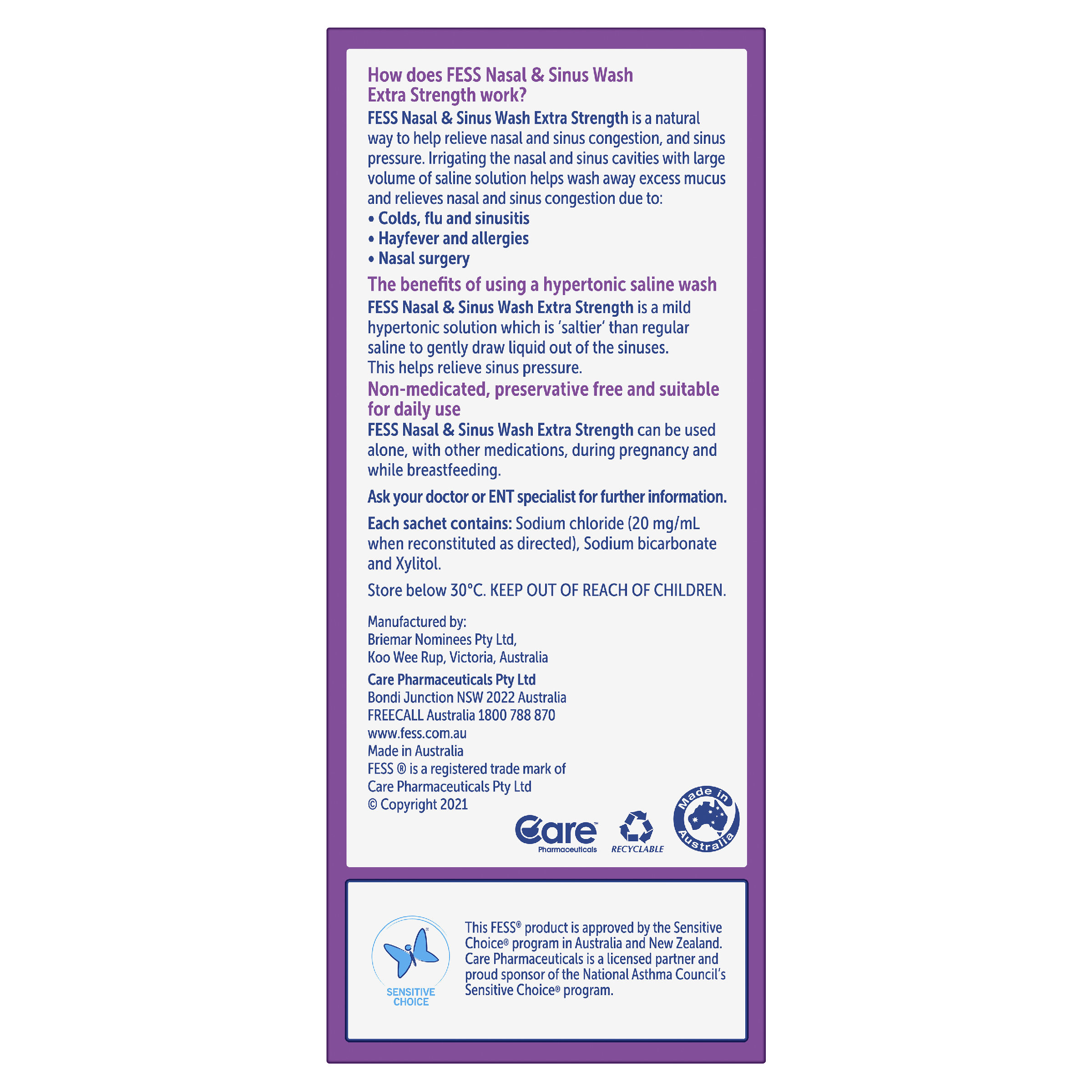 FESS NASAL & SINUS WASH EXTRA STRENGTH STARTER KIT 6 - Image 3