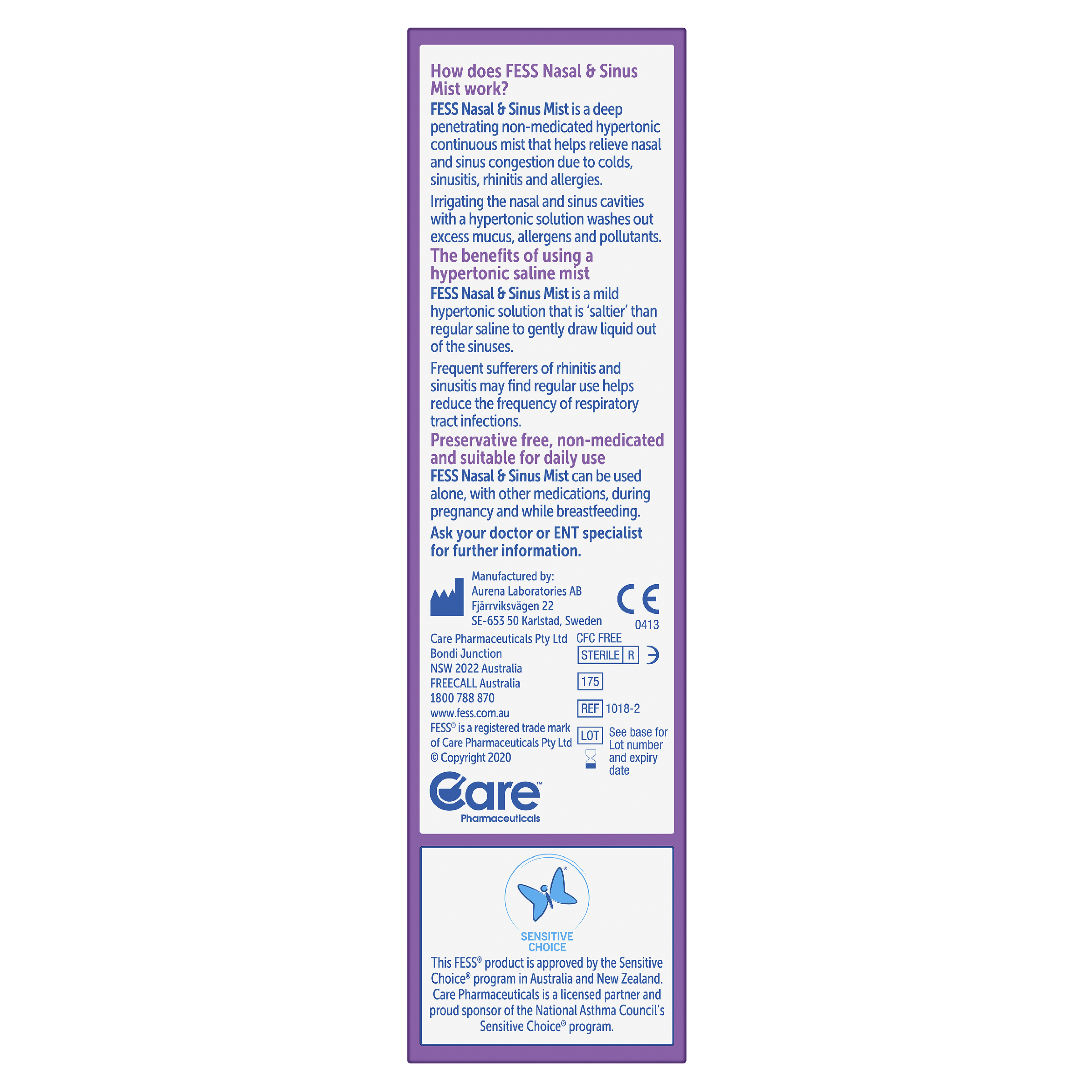 FESS SINU-CLEANSE HYPERTONIC SPRAY 100ML - Image 3