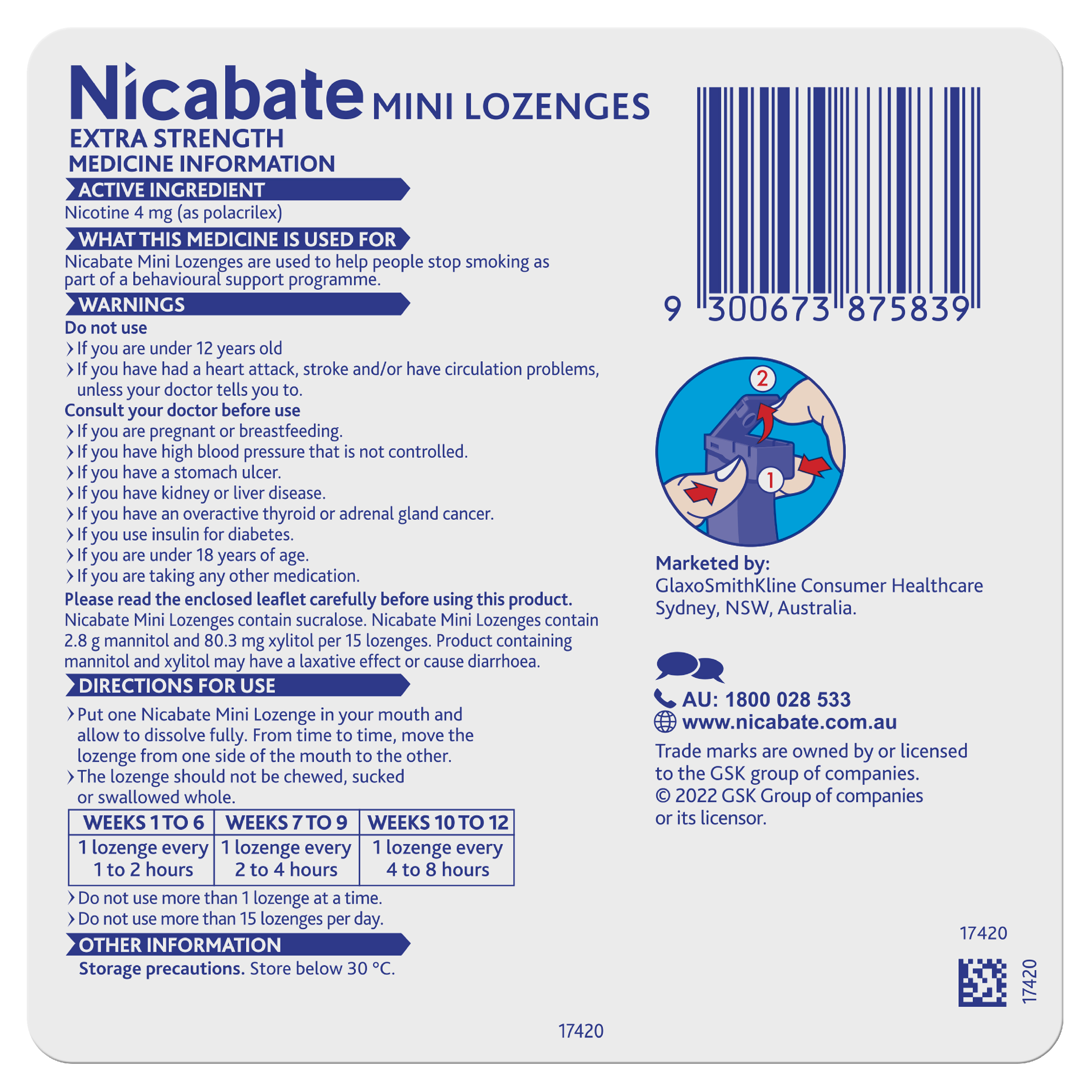 NICABATE MINIS 4MG LOZENGES 20 PACK - Image 2