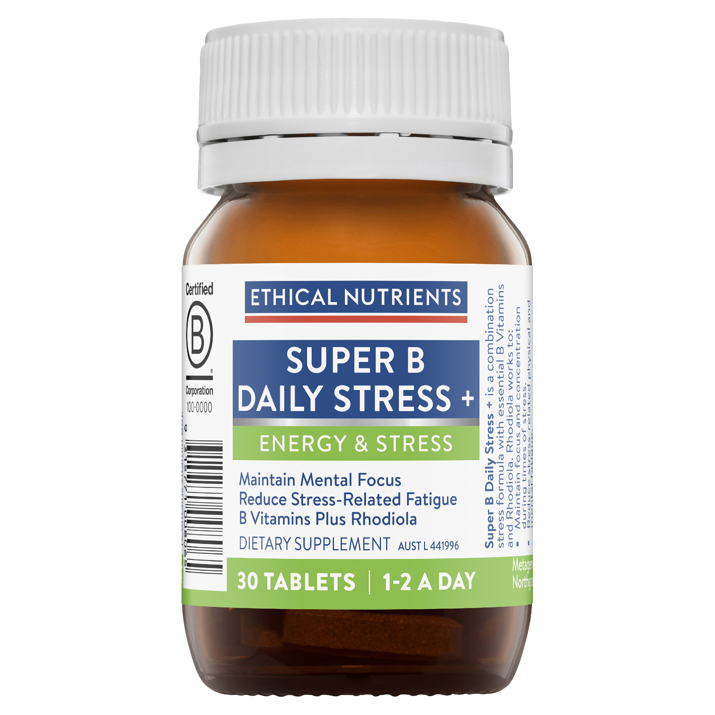 ETHICAL NUTRIENTS SUPER B DAILY STRESS+  60 TABLETS