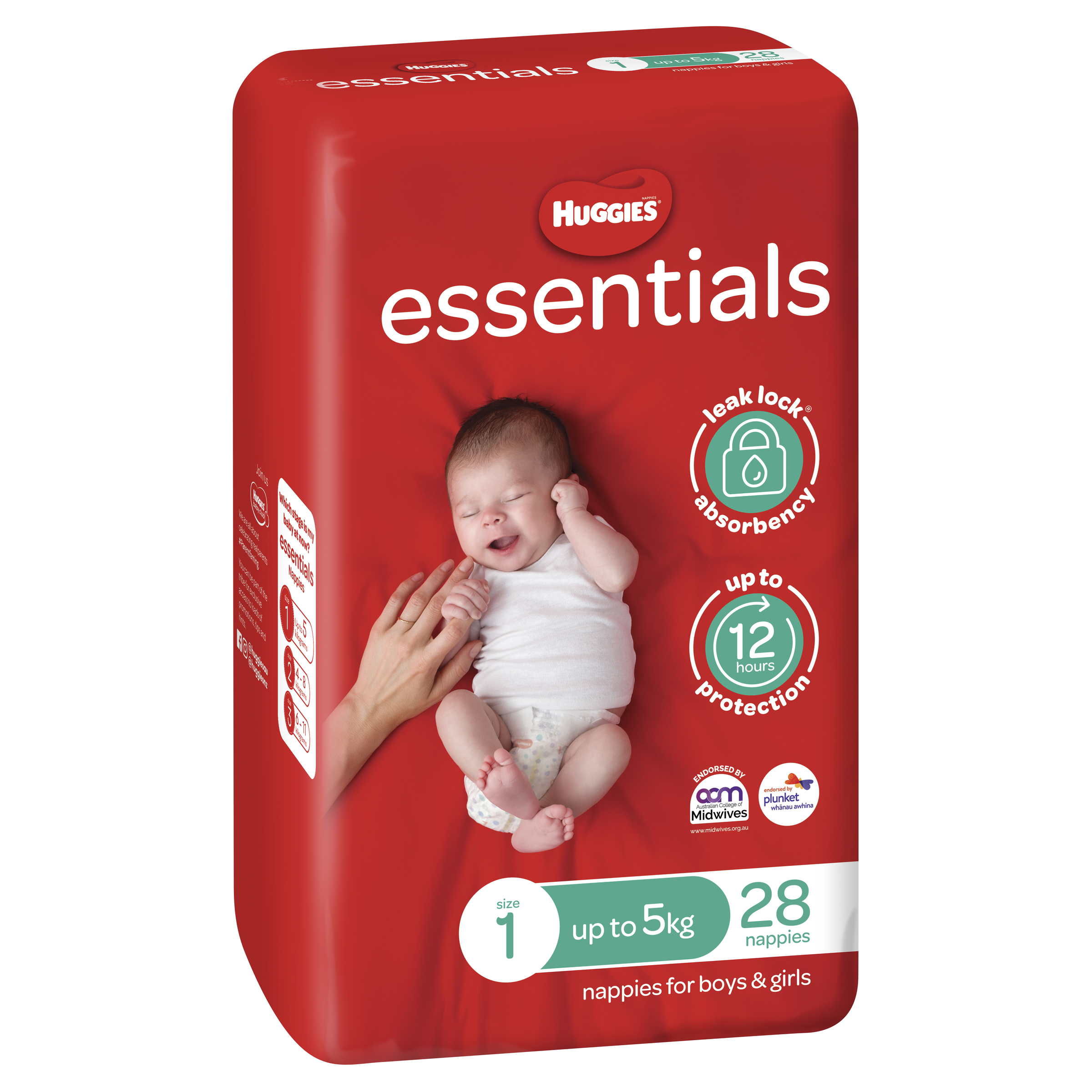 HUGGIES ESSENTIALS NAPPIES NEWBORN 28 PACK - Image 3