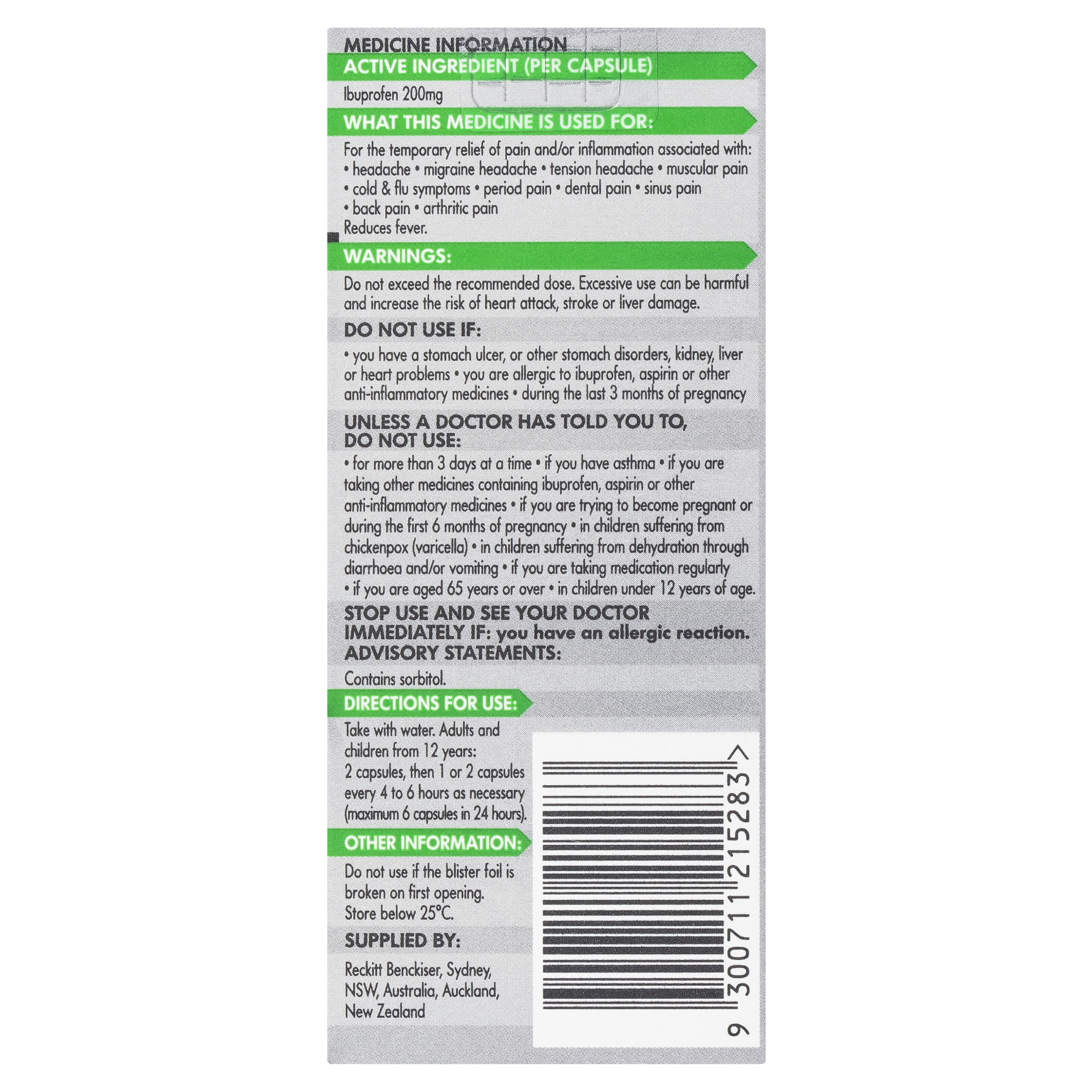 NUROFEN ZAVANCE LIQUID 40 CAPSULES - Image 4