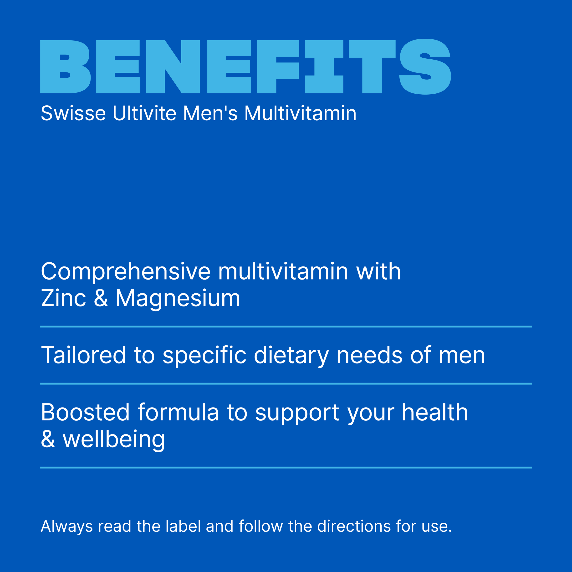 SWISSE ULTIVITE MENS MULTIVITAMIN TABLETS 60 - Image 3