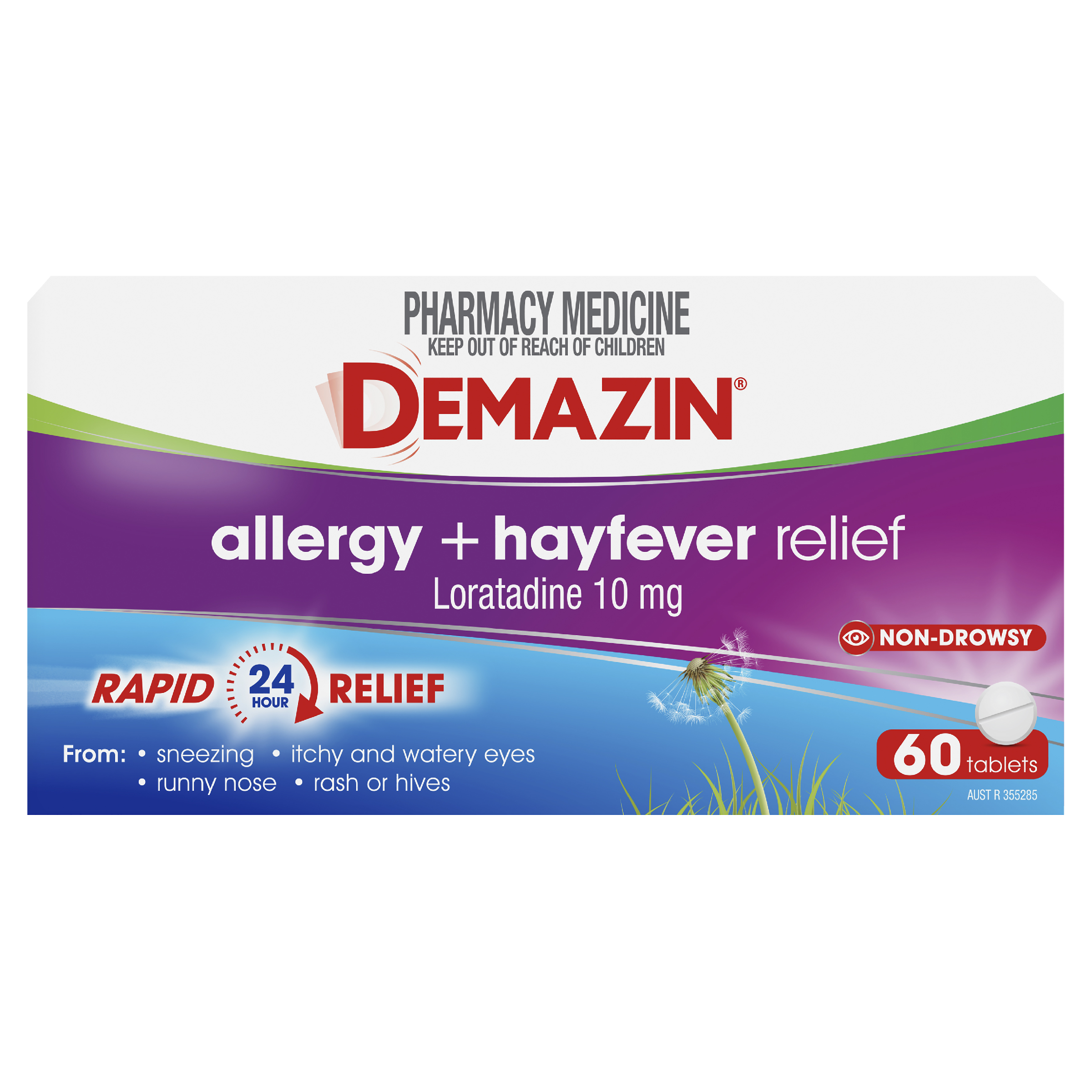 DEMAZIN ALLERGY + HAYFEVER 60 TABLETS - Image 2