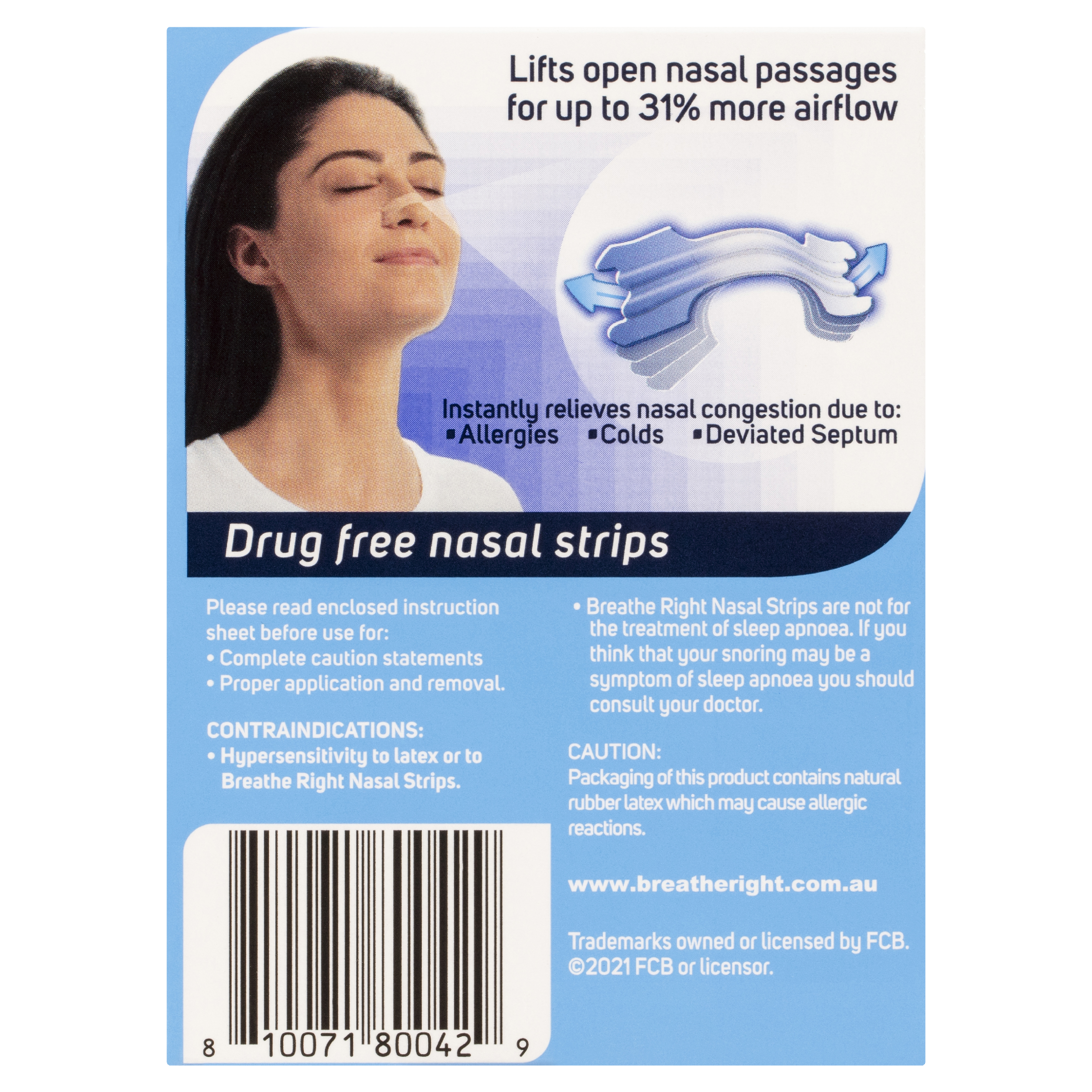 BREATHE RIGHT NASAL STRIPS CLEAR LARGE 10 PACK - Image 4