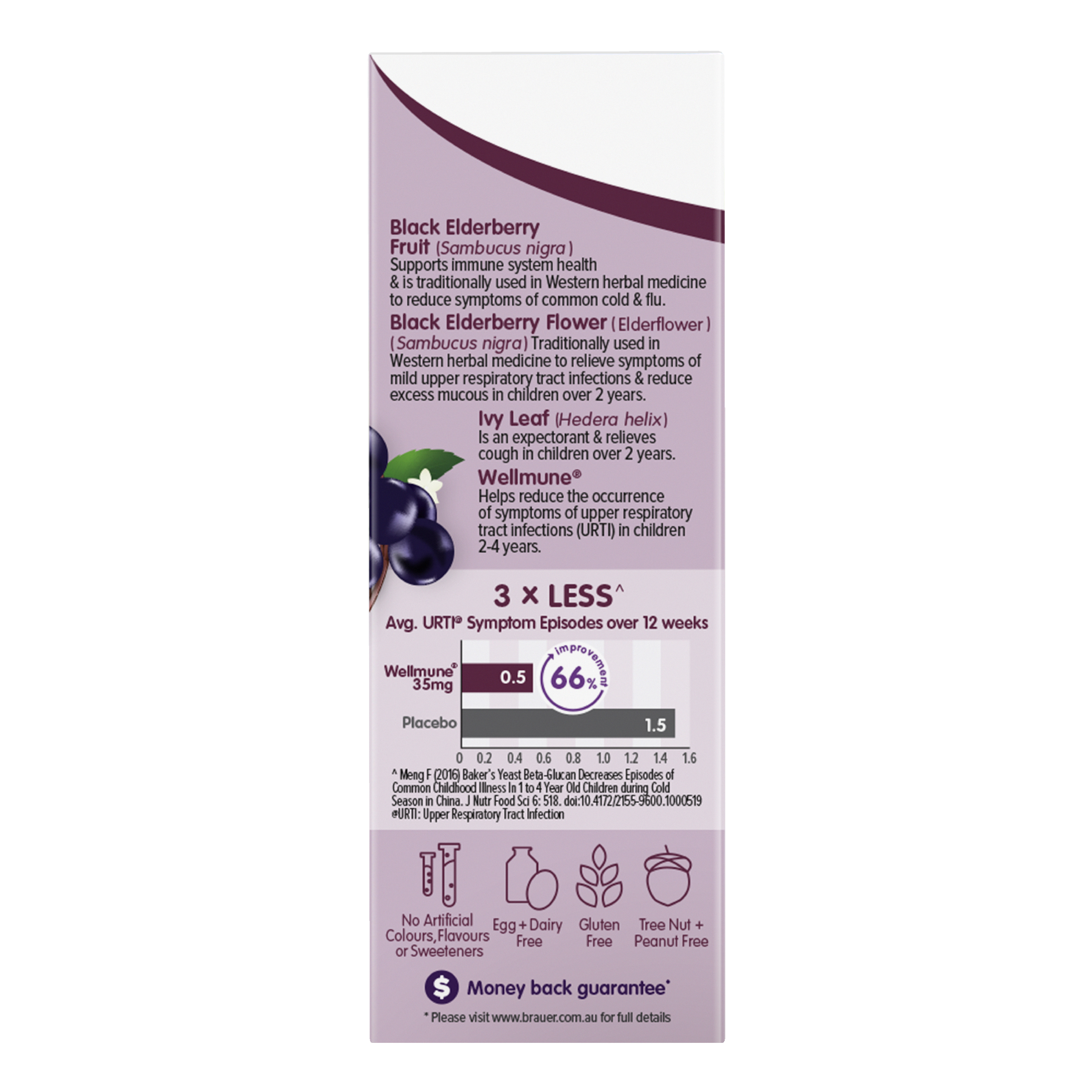 BRAUER SAMBUCUS COLD & FLU FORTE KIDS LIQUID 100ML - Image 3