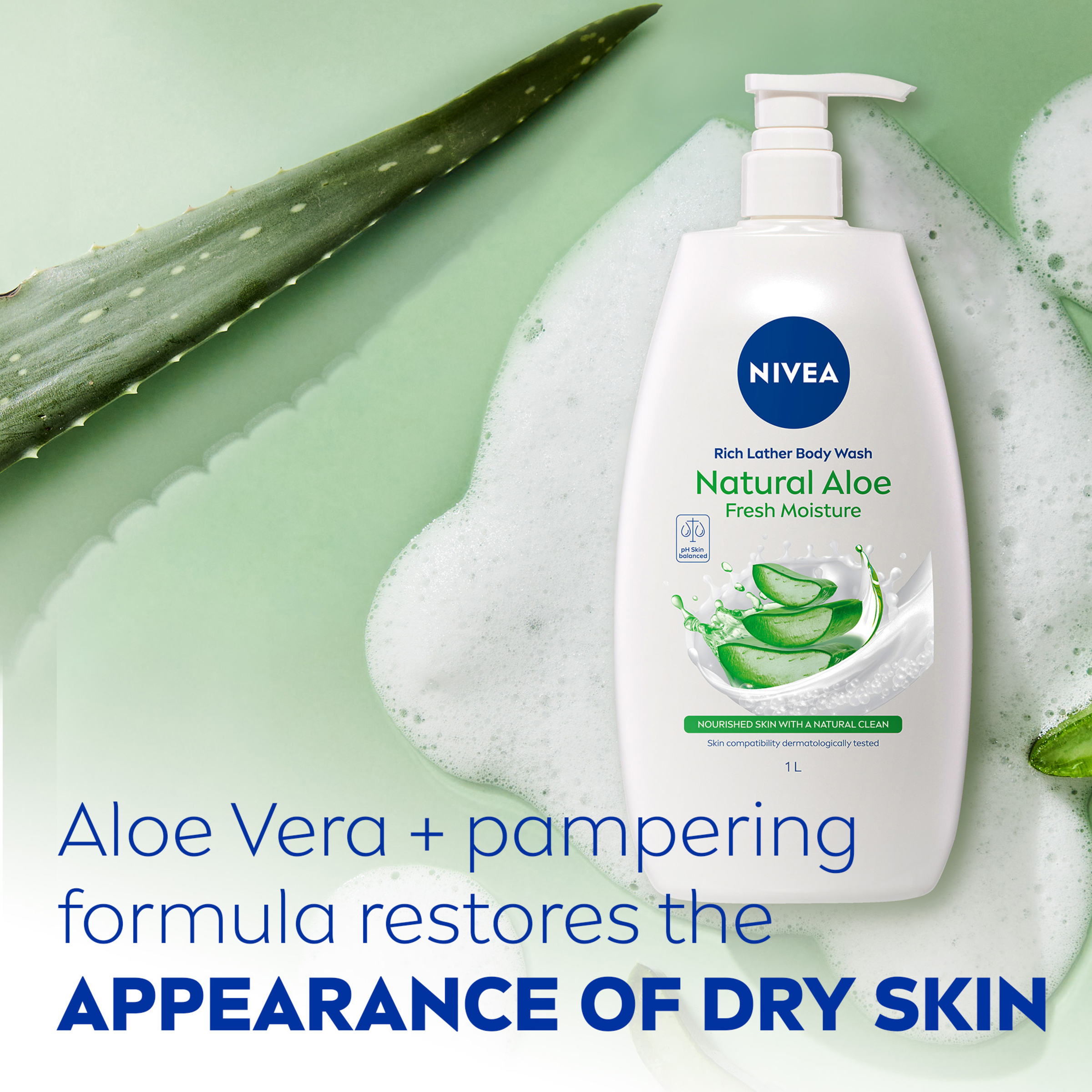 NIVEA SHOWER CREAM ALOE 1 LITRE - Image 3