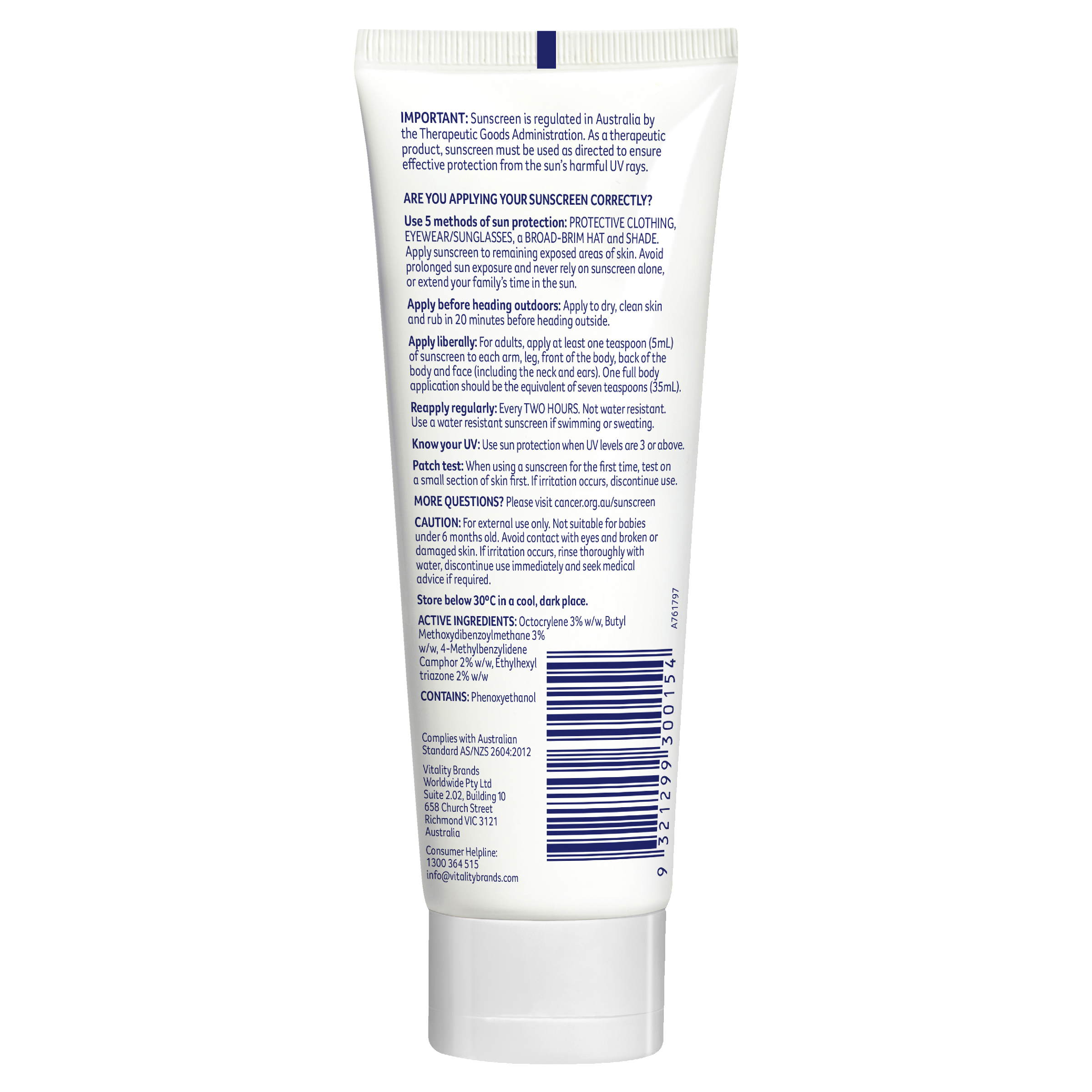 CANCER COUNCIL FACE SUNSCREEN MATT INVISI TUBE SPF50+ 75ML - Image 2