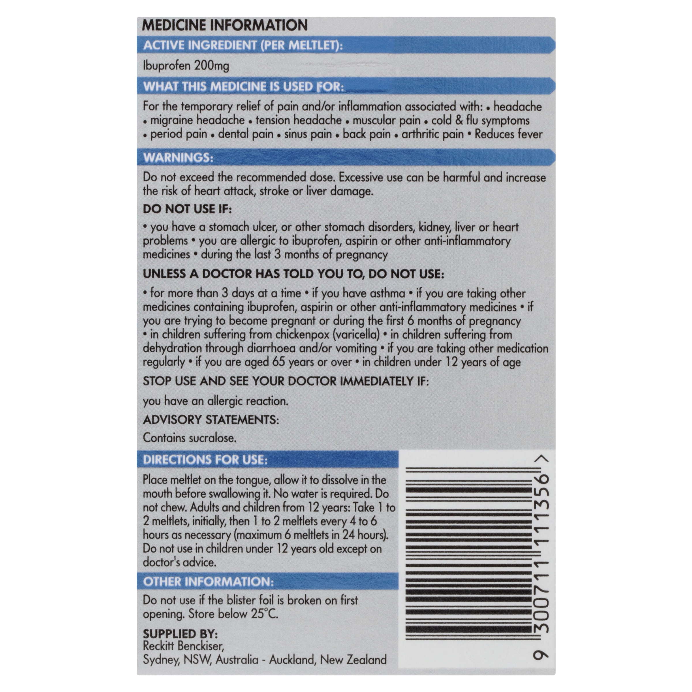 NUROFEN BERRY BURST 200MG 48 MELTLETS - Image 4